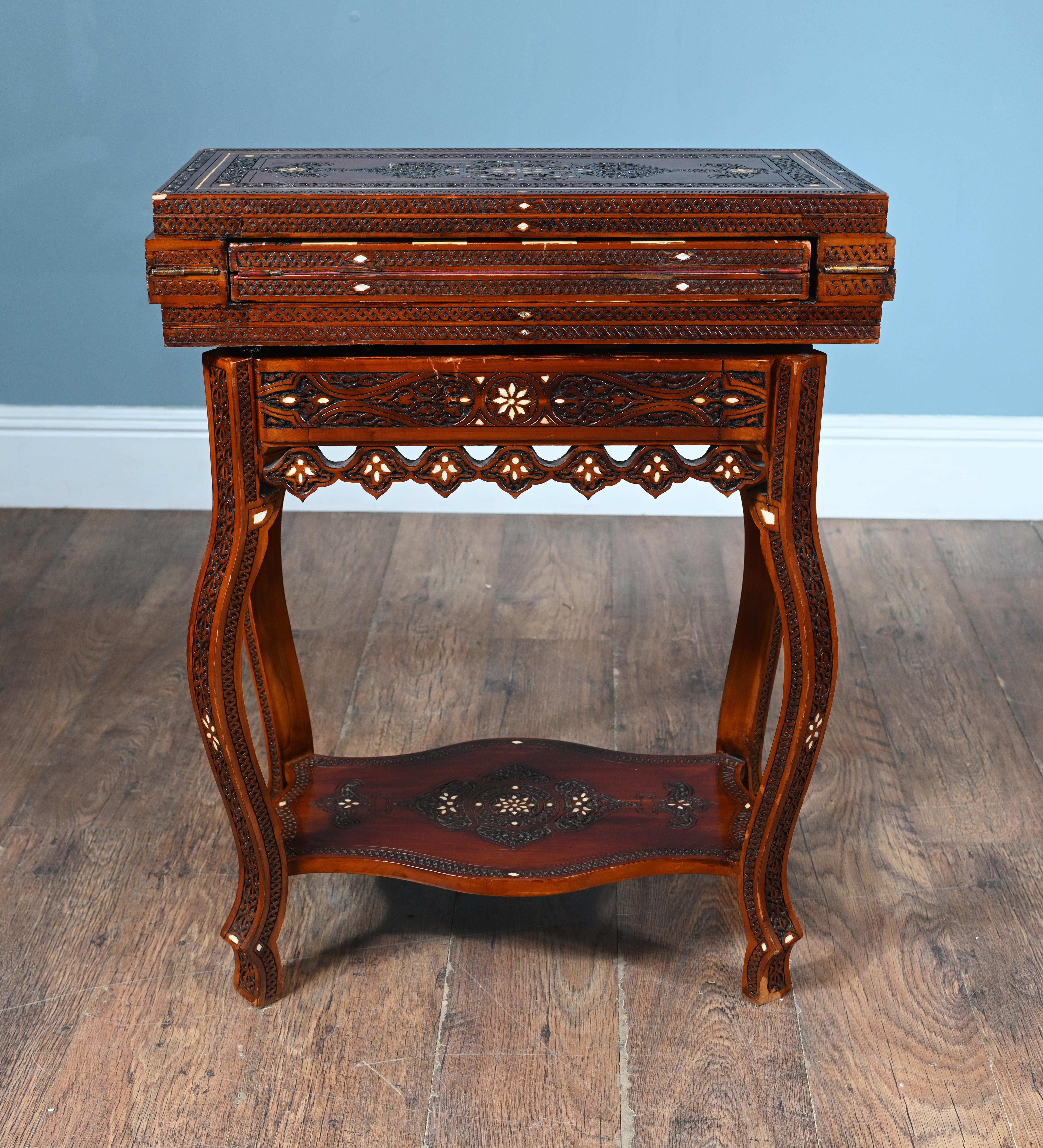 Syrian Games Table Arabic Inlay Damascan Furniture For Sale 6