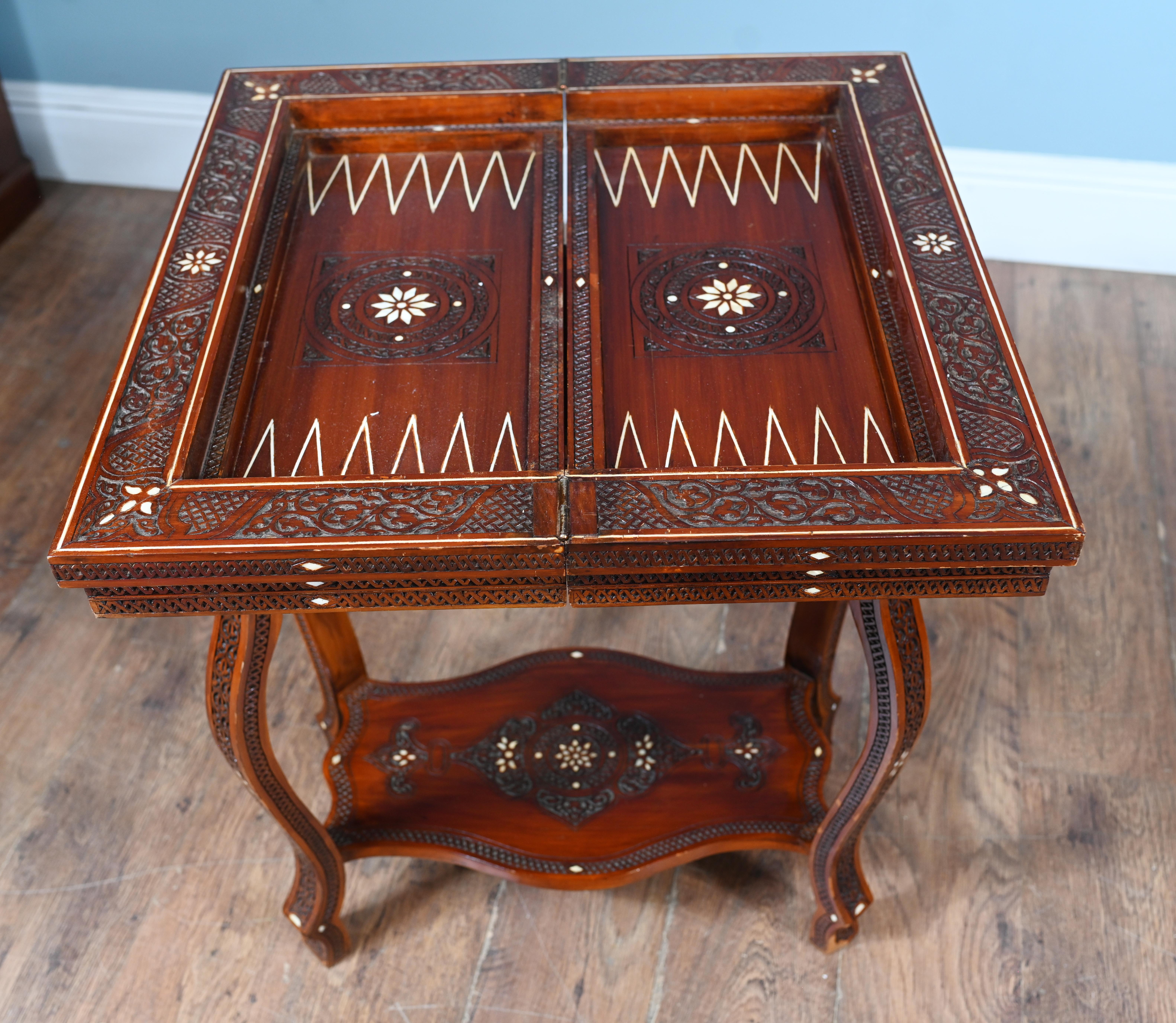 Syrian Games Table Arabic Inlay Damascan Furniture For Sale 8