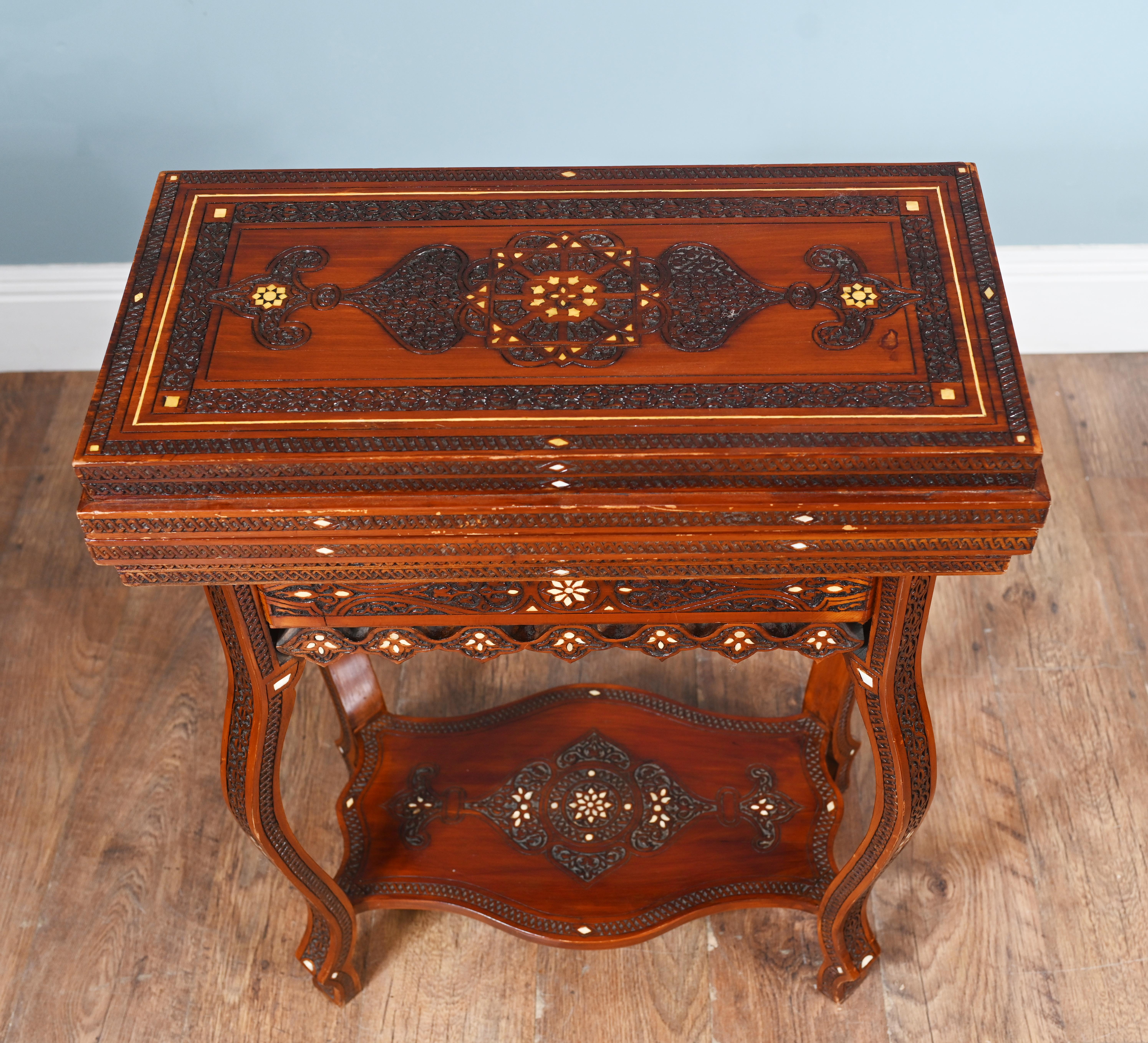 Syrian Games Table Arabic Inlay Damascan Furniture In Good Condition For Sale In Potters Bar, GB