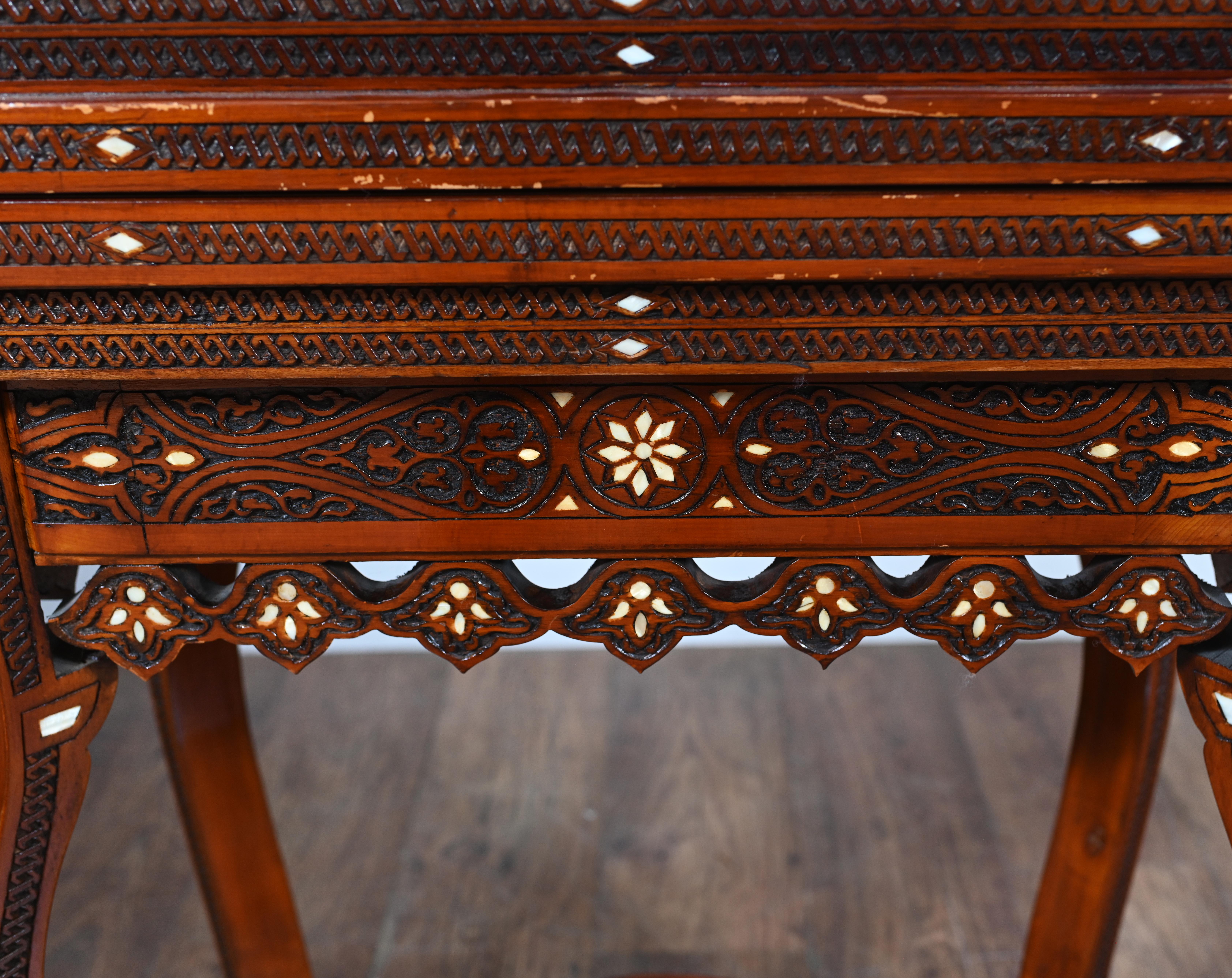 Syrian Games Table Arabic Inlay Damascan Furniture For Sale 3