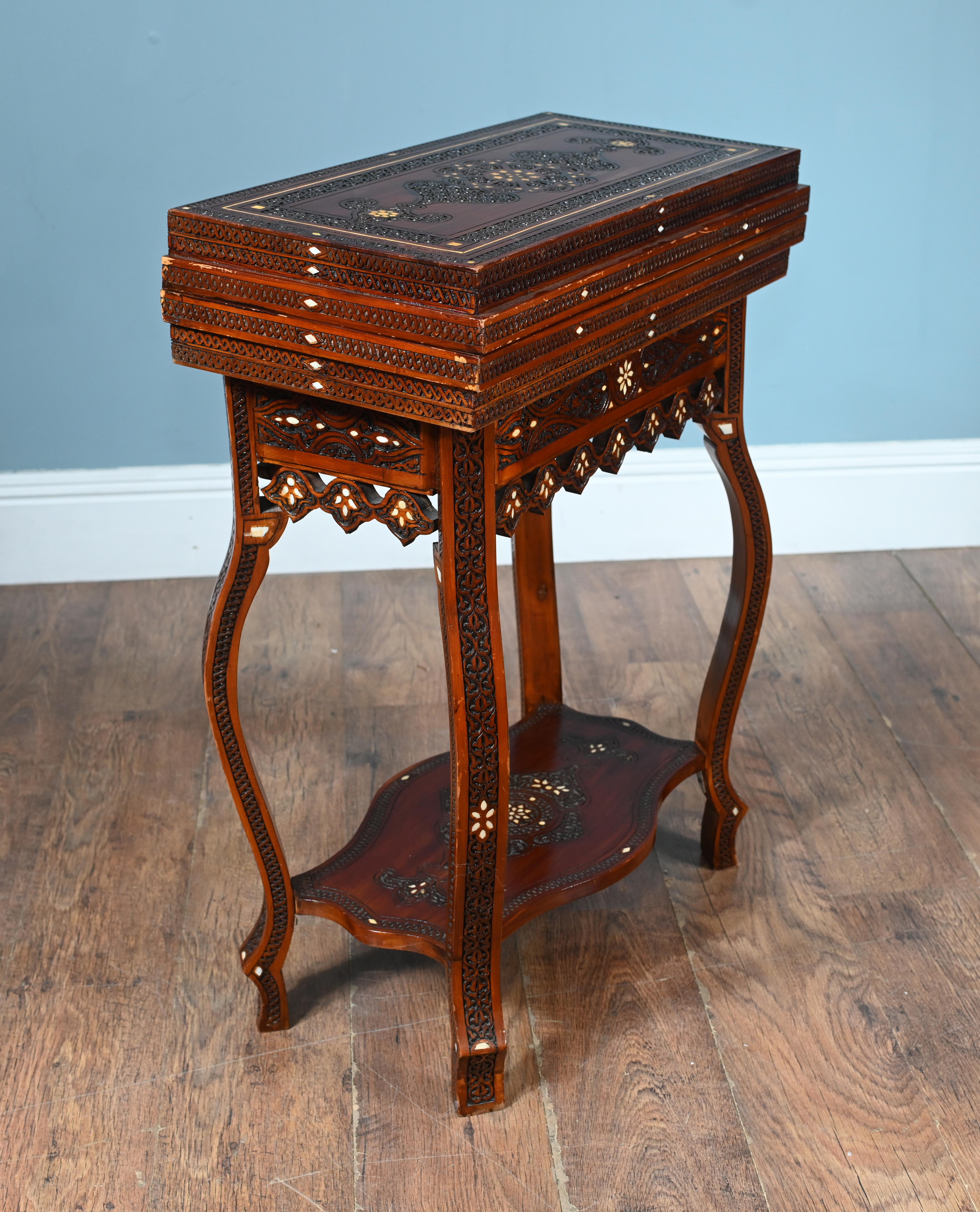 Syrian Games Table Arabic Inlay Damascan Furniture For Sale 4