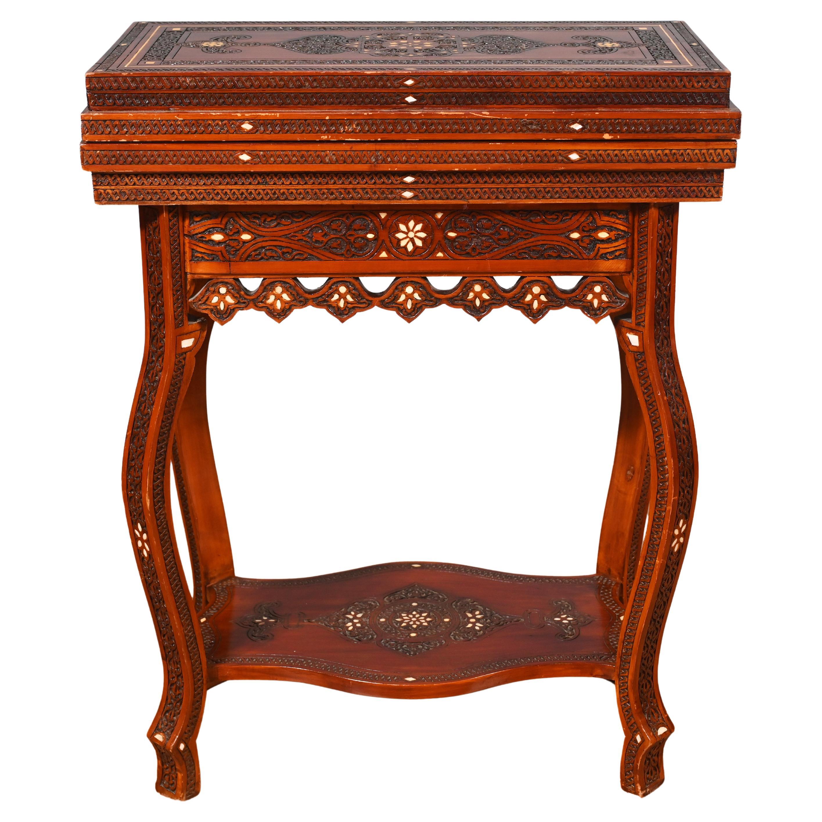 Syrian Games Table Arabic Inlay Damascan Furniture For Sale