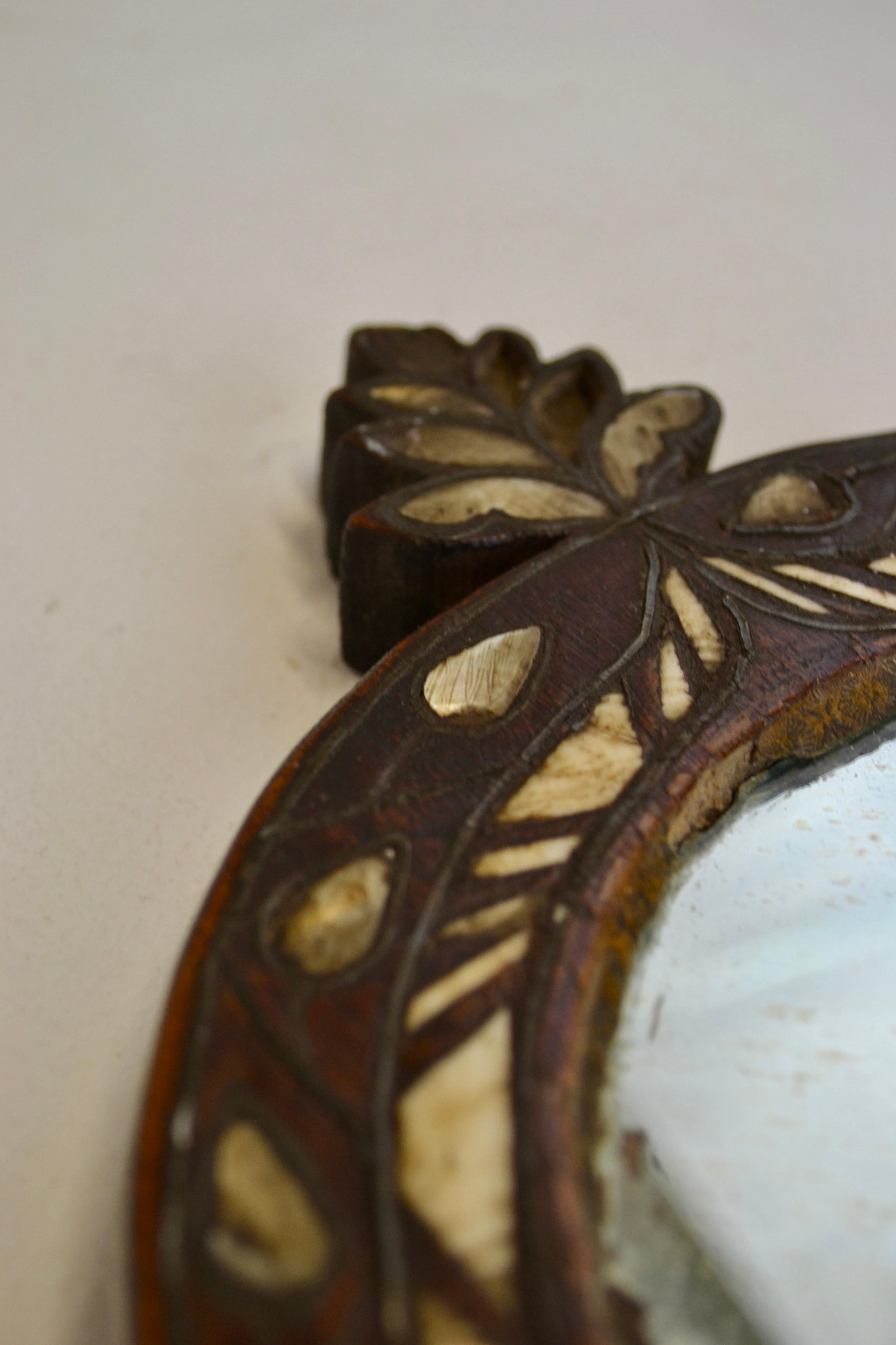 Syrian Hand Mirror with Mother-of-Pearl Inlay – 19th Century For Sale 1