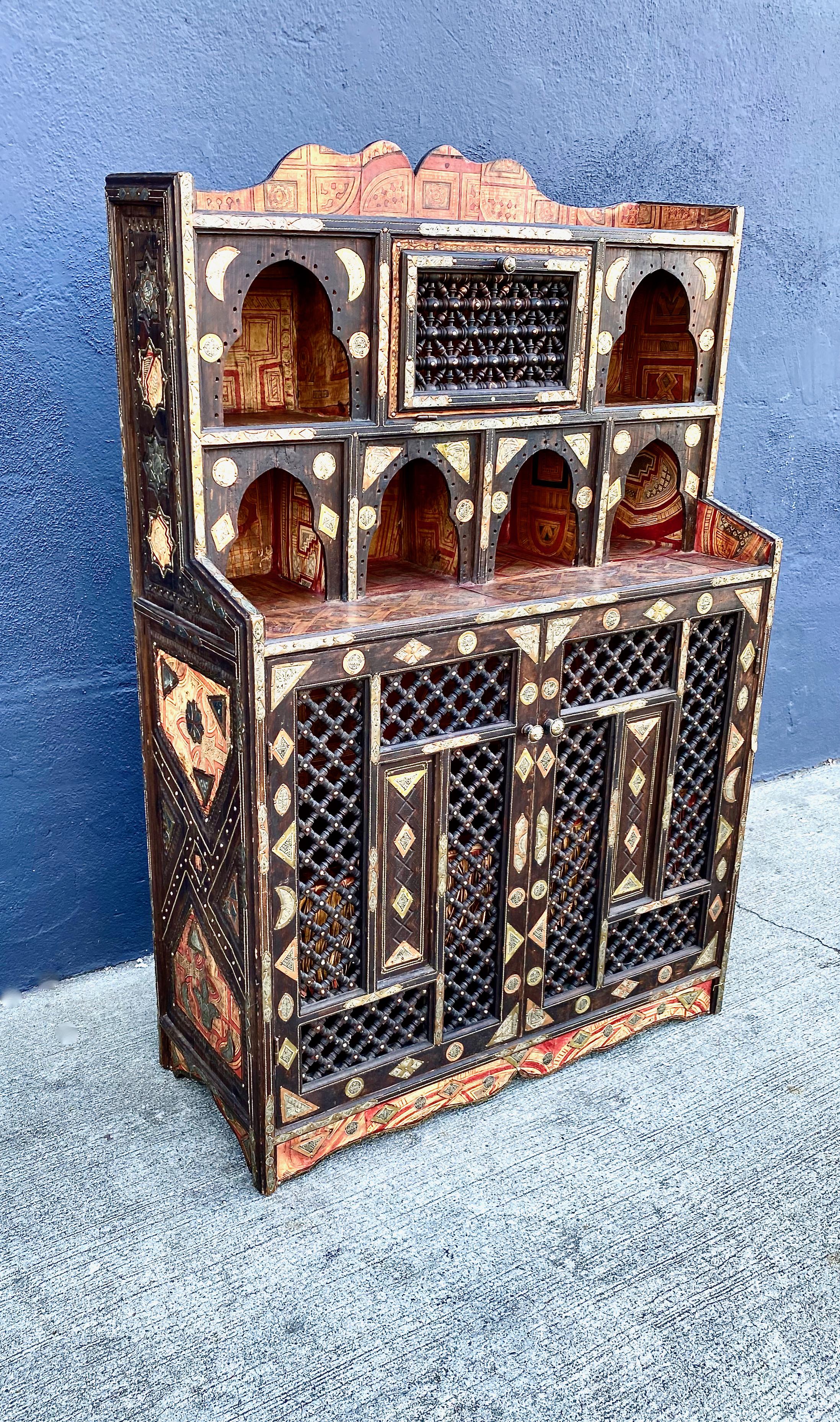 Aesthetic Movement Syrian Inlaid Cabinet, 19th Century For Sale