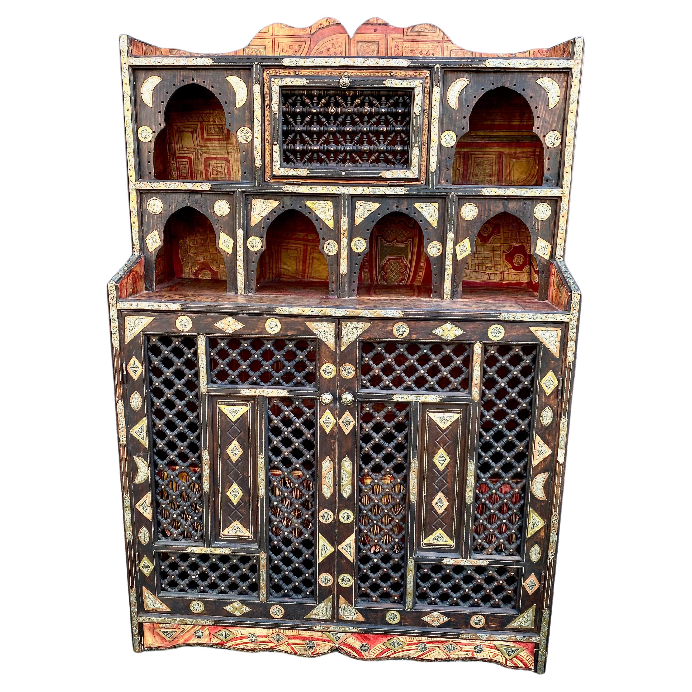 Syrian Inlaid Cabinet, 19th Century For Sale