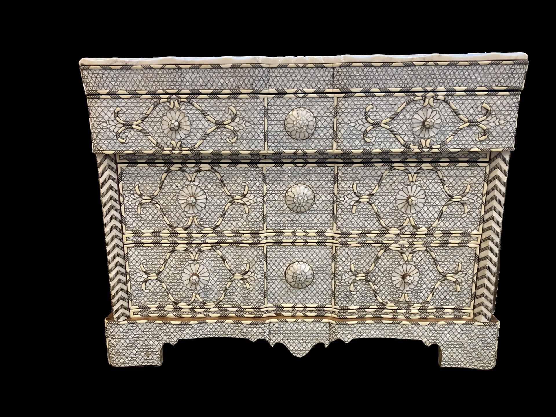 Syrian Inlaid Chest of Drawers In Good Condition For Sale In Dallas, TX