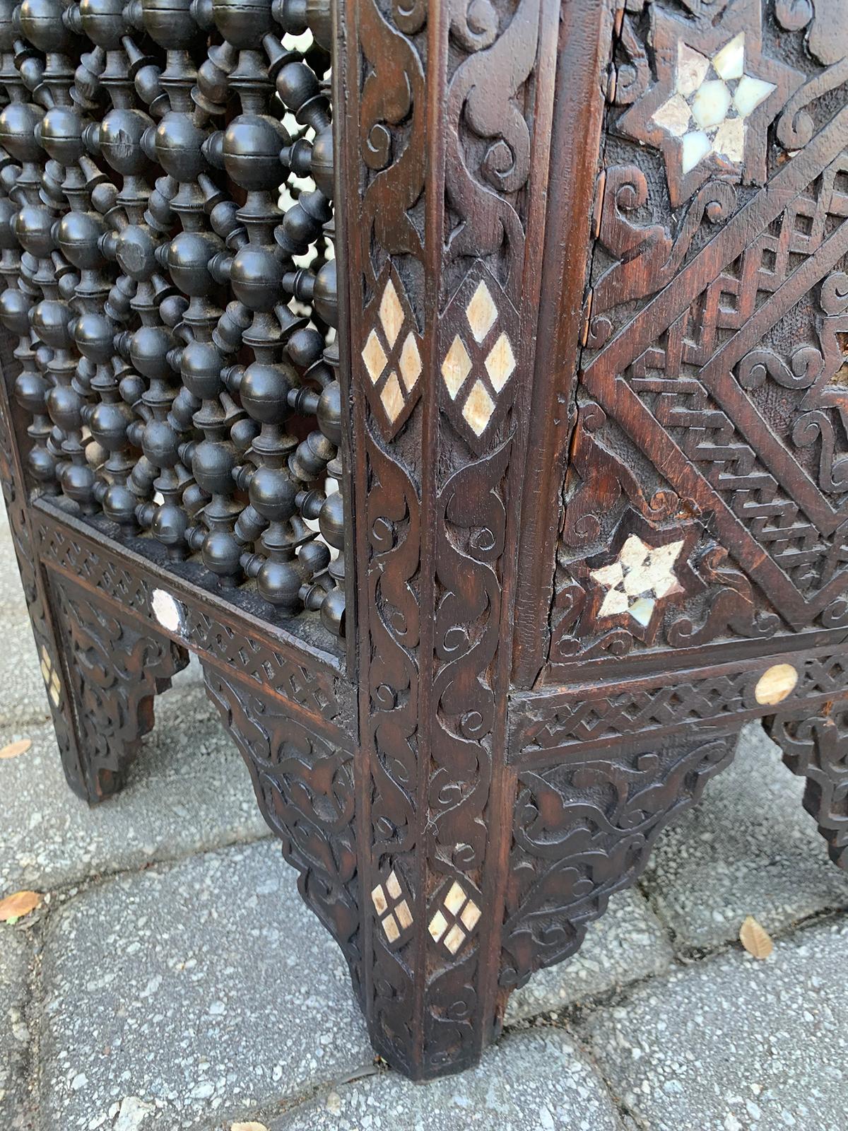 Syrian Inlaid Hexagonal Drinks Table, circa 1900 3