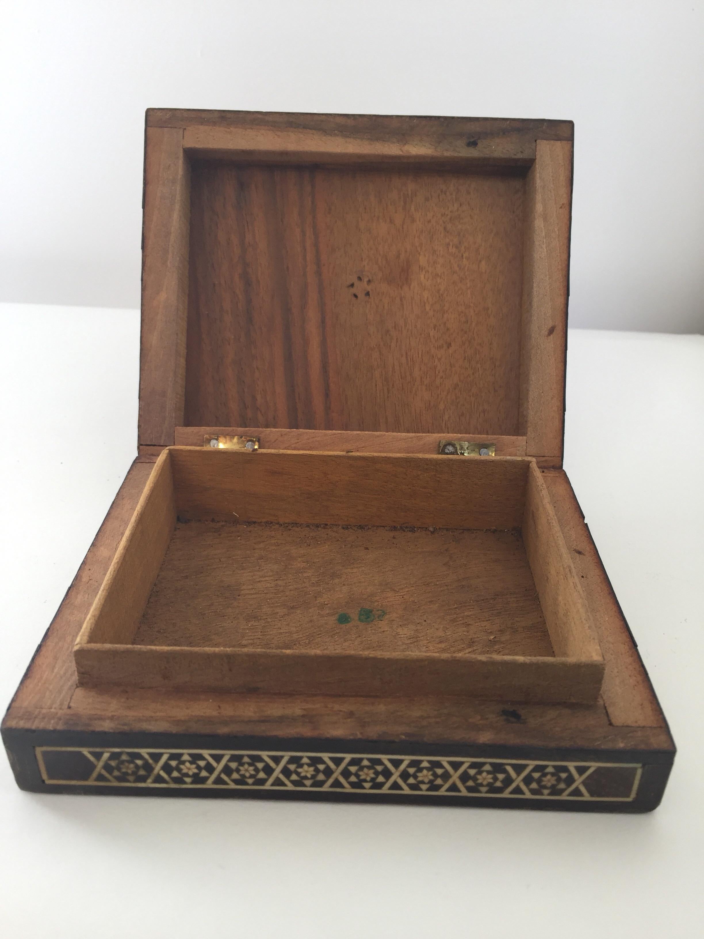 20th Century Syrian Inlaid Marquetry Mosaic Wooden Box