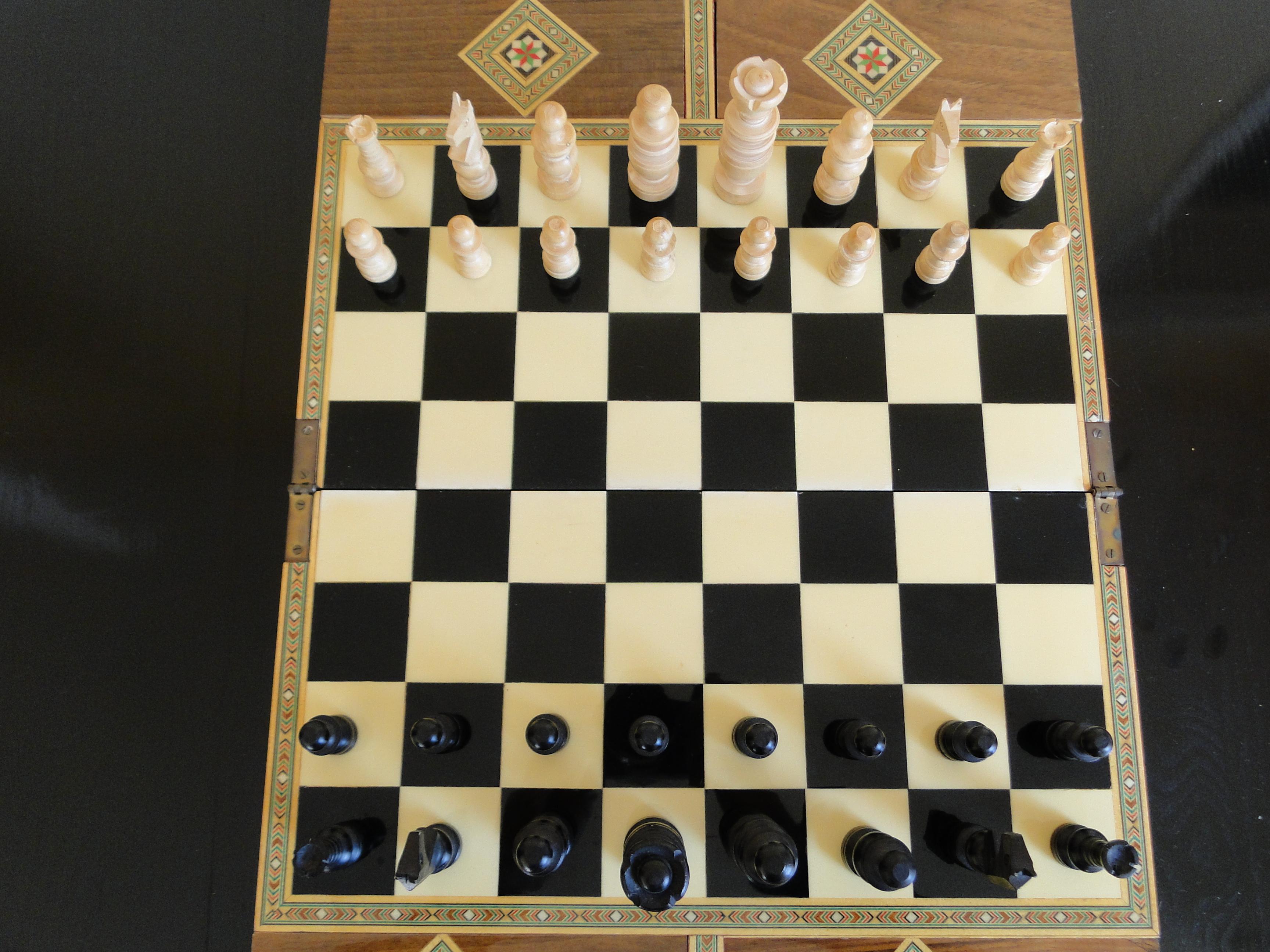Syrian Inlaid Mosaic Chess Wooden Game Board Box 6