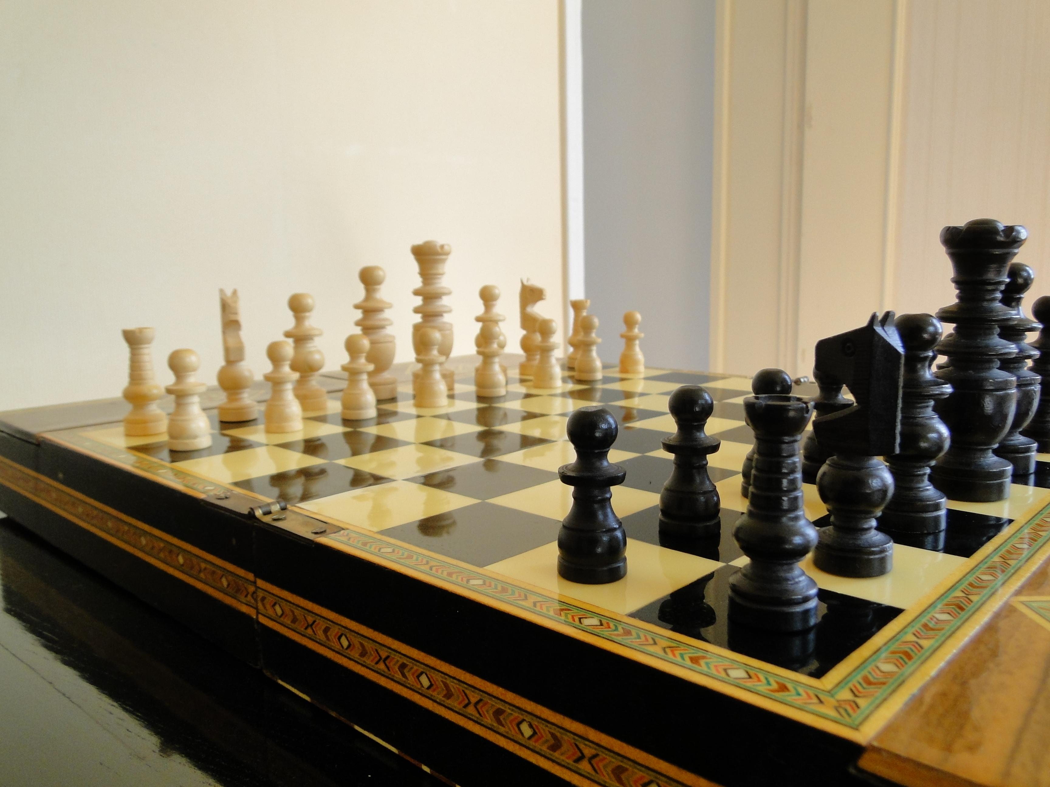 Syrian Inlaid Mosaic Chess Wooden Game Board Box 7