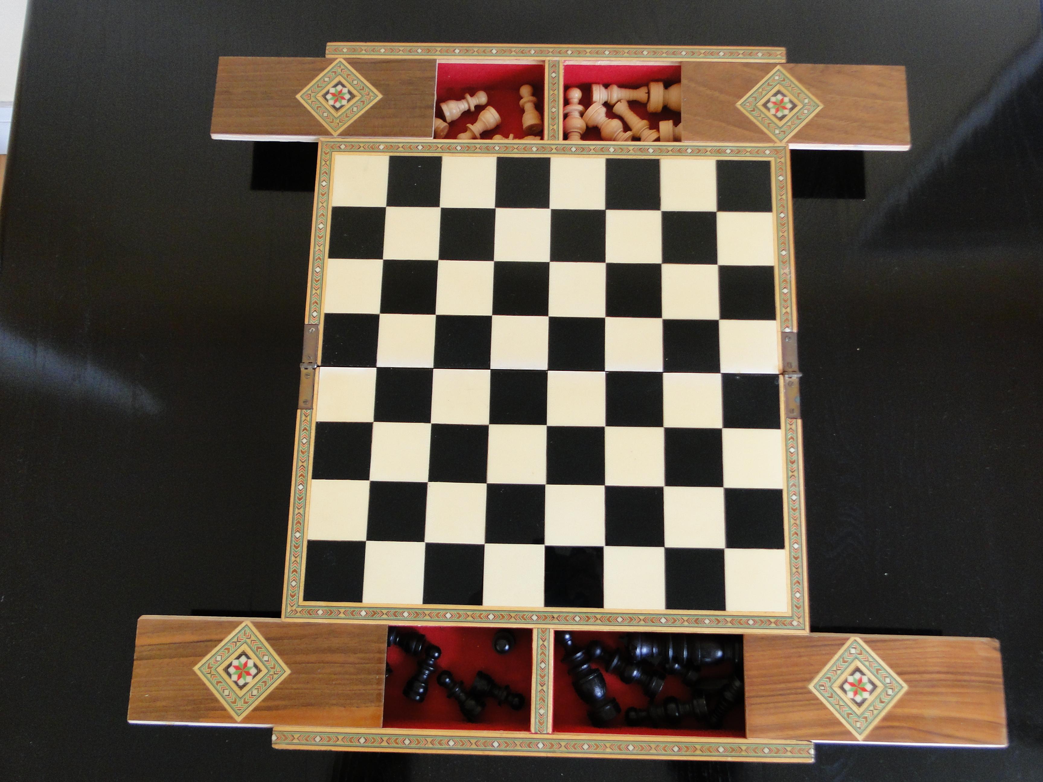 Syrian Inlaid Mosaic Chess Wooden Game Board Box 2