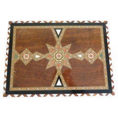 Vintage Syrian Inlaid Mosaic Chess Wooden Game Board Box