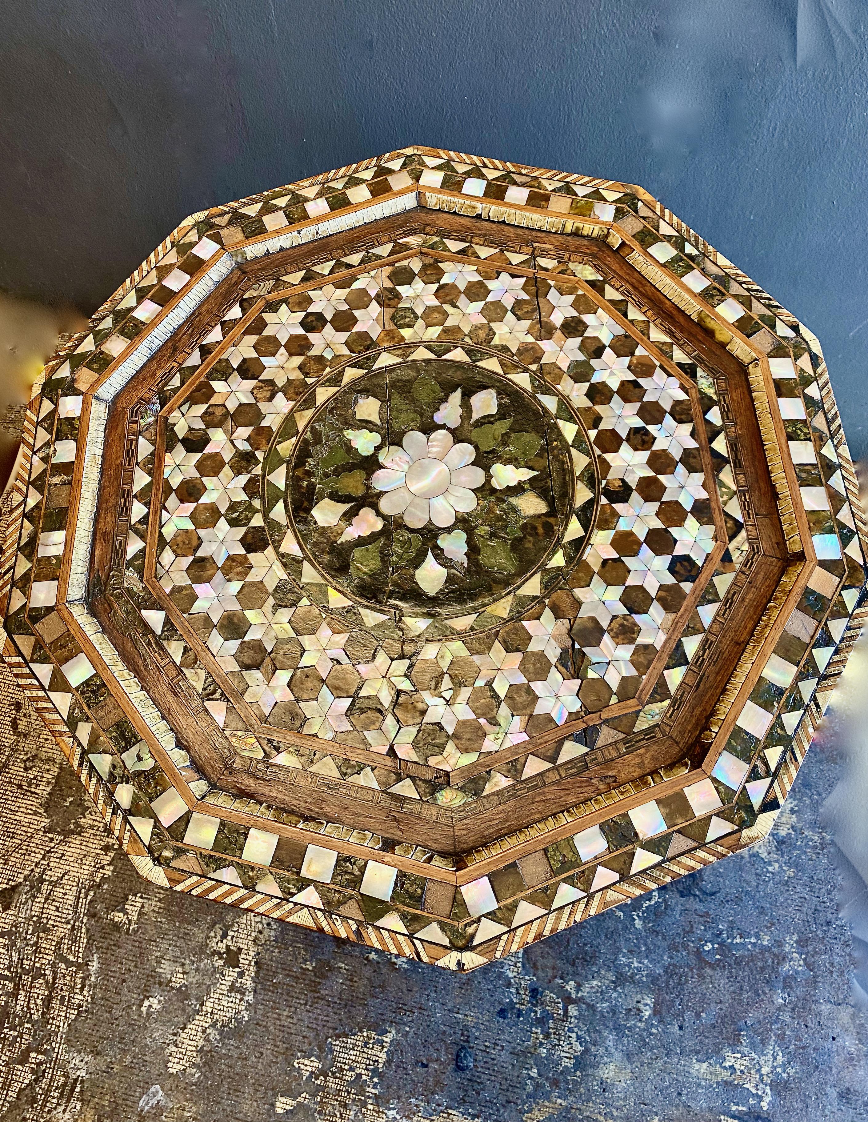 Inlay Syrian Inlaid Table, 19th Century For Sale