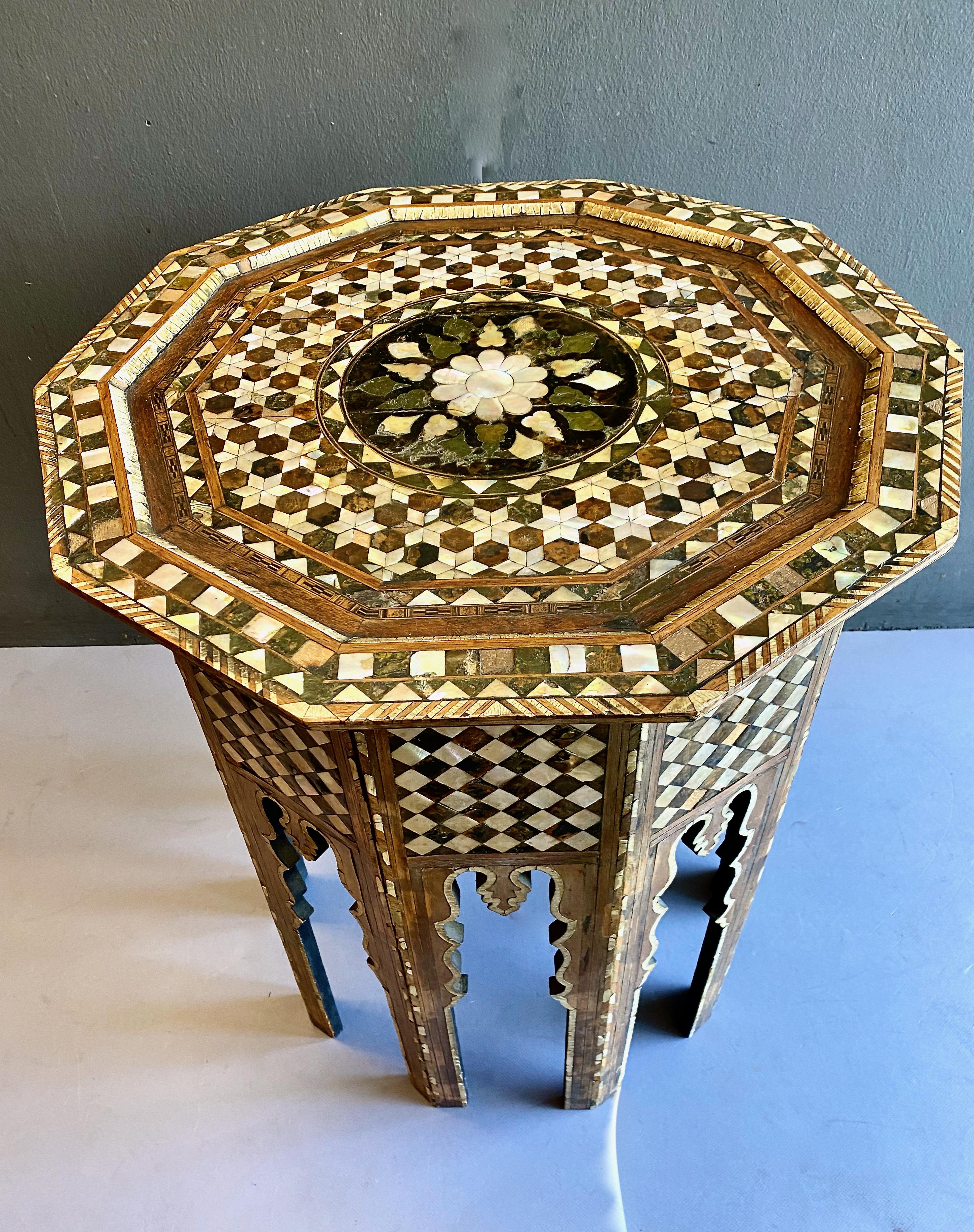 Syrian Inlaid Table, 19th Century In Good Condition For Sale In Pasadena, CA