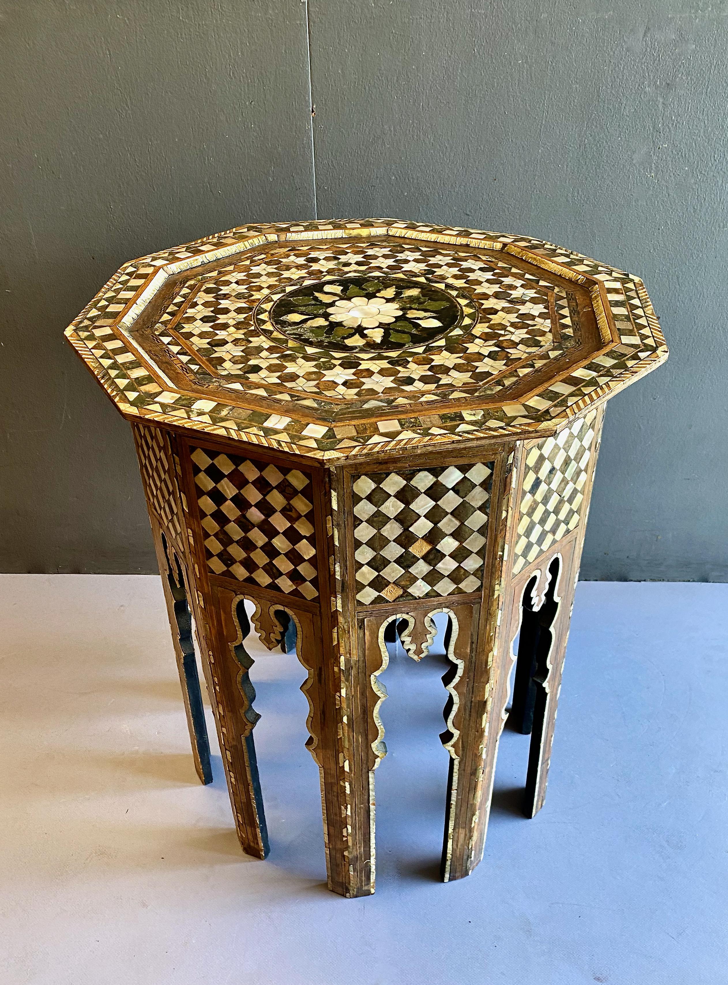 Shell Syrian Inlaid Table, 19th Century For Sale