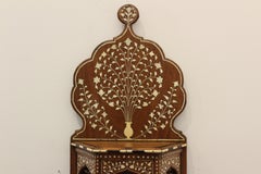 Syrian Inlaid Wall Shelf with Mirror, 1940s