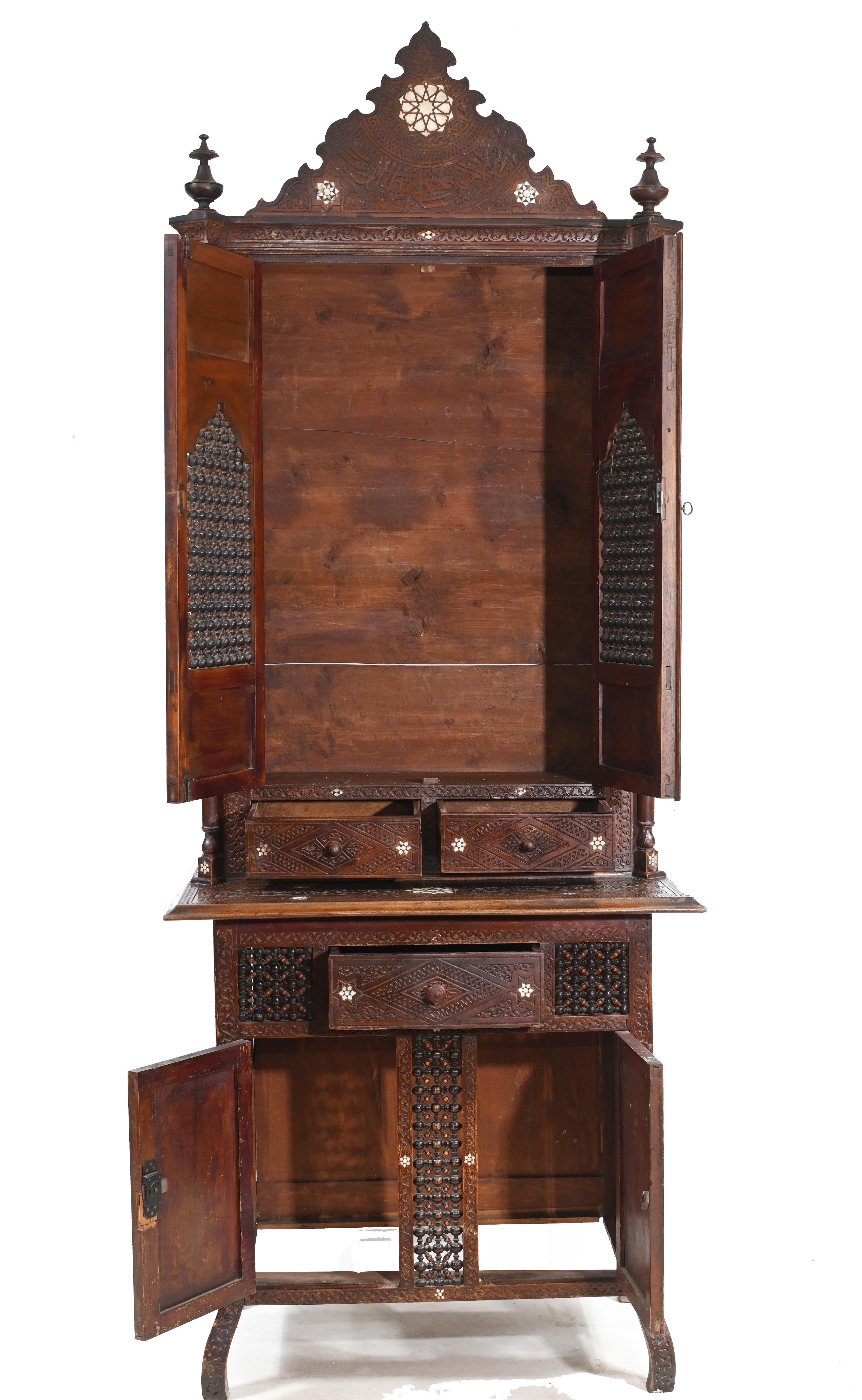 Syrian Inlay Cabinet Bookcase Damascan Islamic Interiors, 1880 4