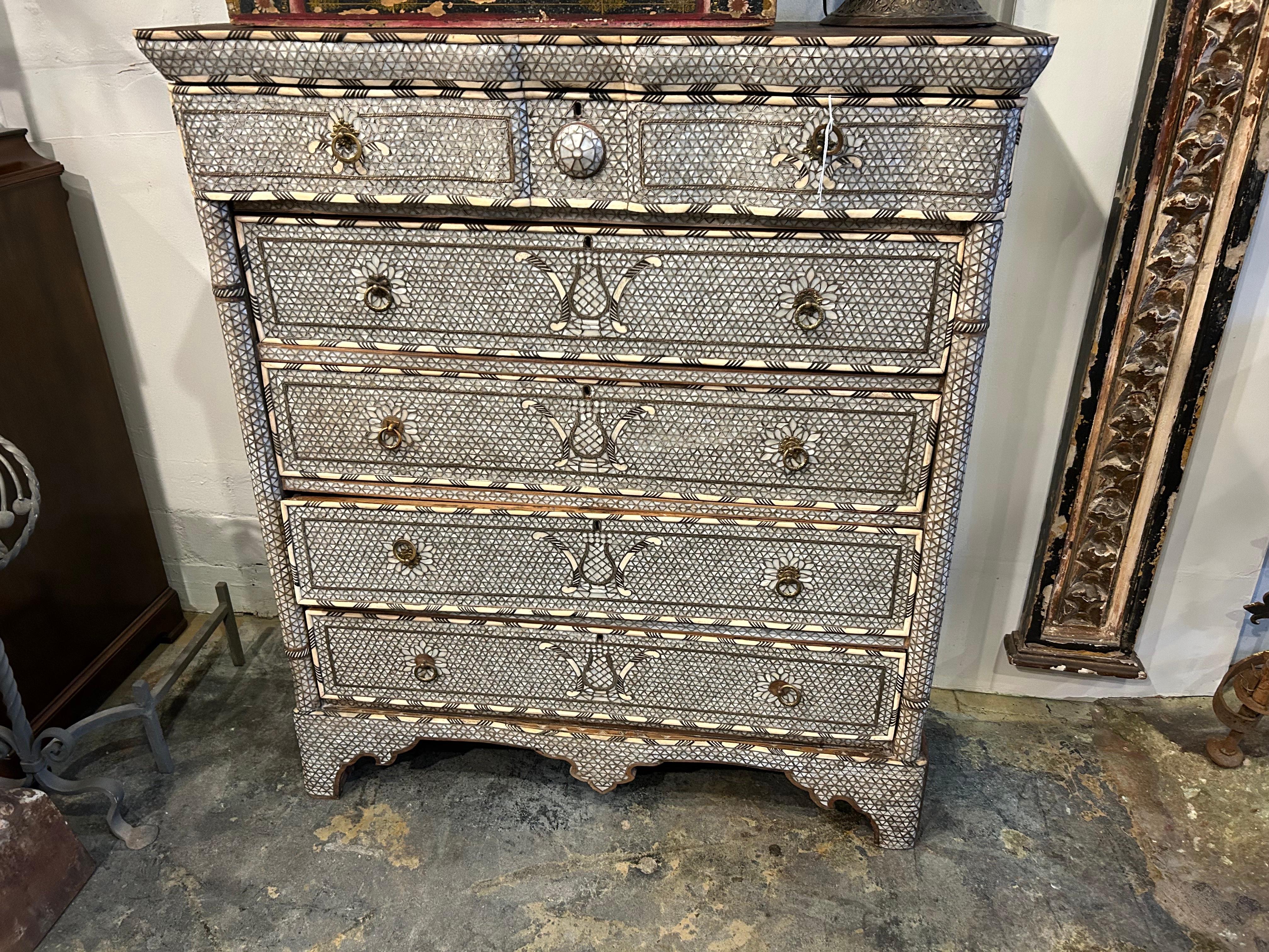 Syrian Inlay Dresser In Good Condition For Sale In Dallas, TX