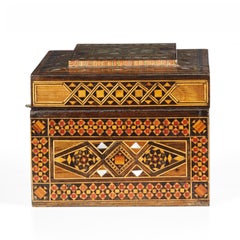 Syrian Intricately Inlaid Wood and Mother of Pearl Jewelry Box