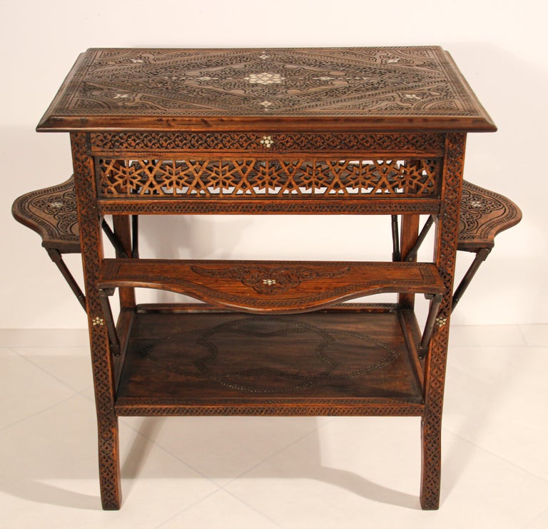 Syrian Moorish Tea Table Inlaid With Mother Of Pearl 19th Century For Sale At 1stdibs