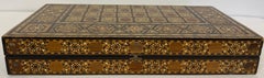 Syrian Mosaic Wooden Inlaid Marquetry Box Backgammon Set