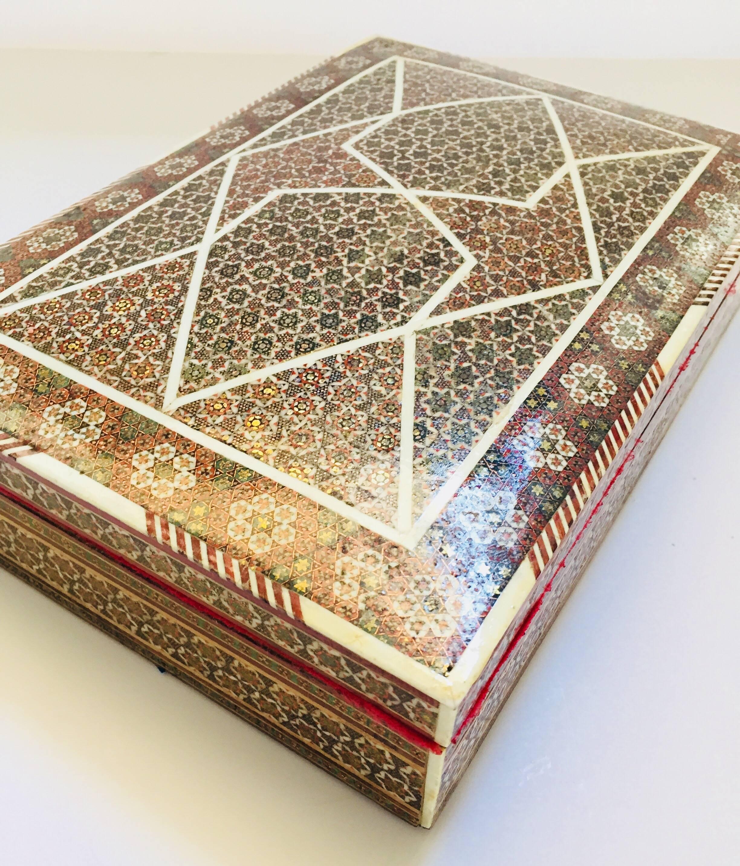 Syrian Mother-of-Pearl Bone Inlay Box 1