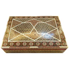 Retro Syrian Mother-of-Pearl Bone Inlay Box