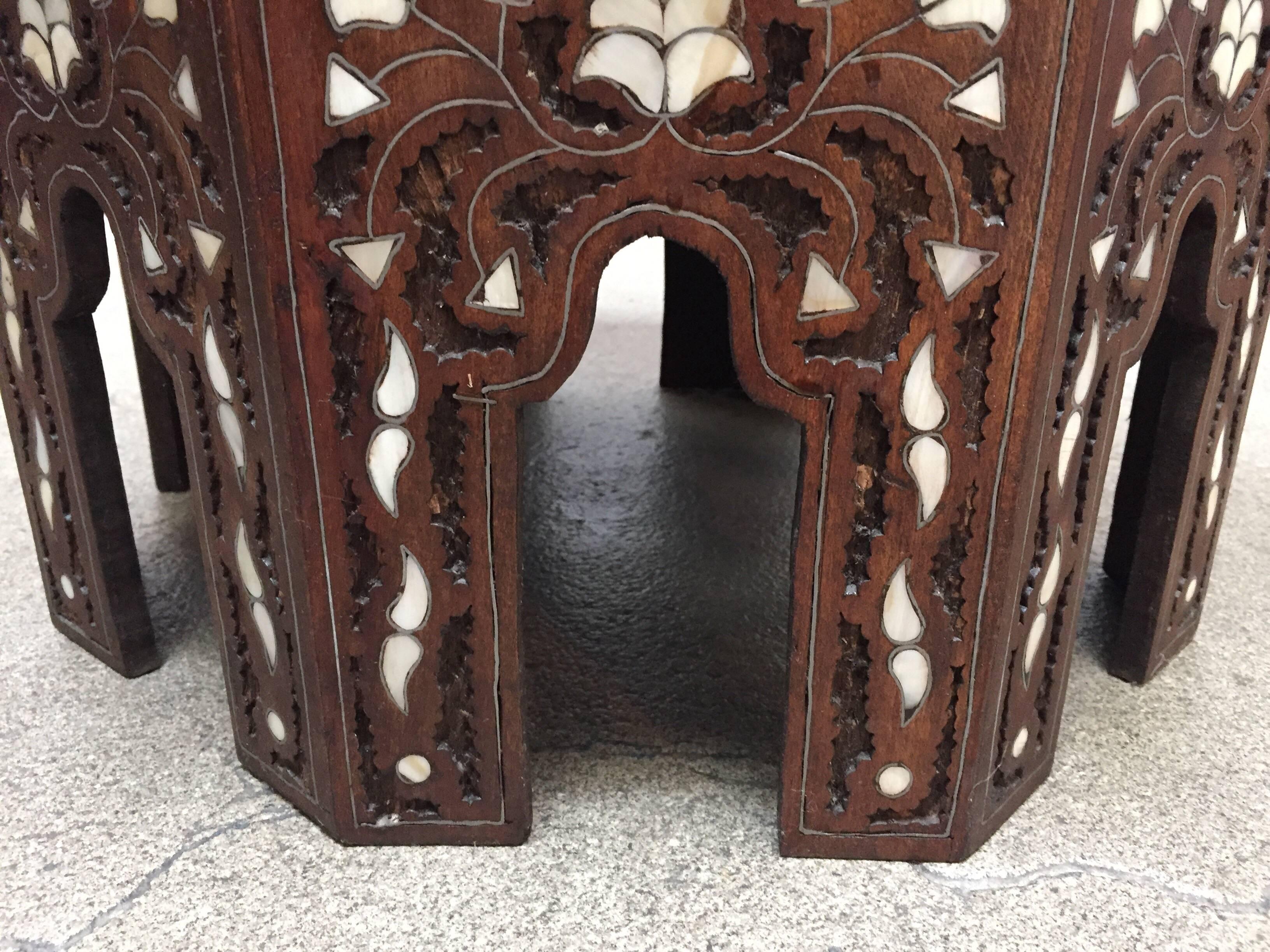 Syrian Mother-of-Pearl Inlaid Side Table 4