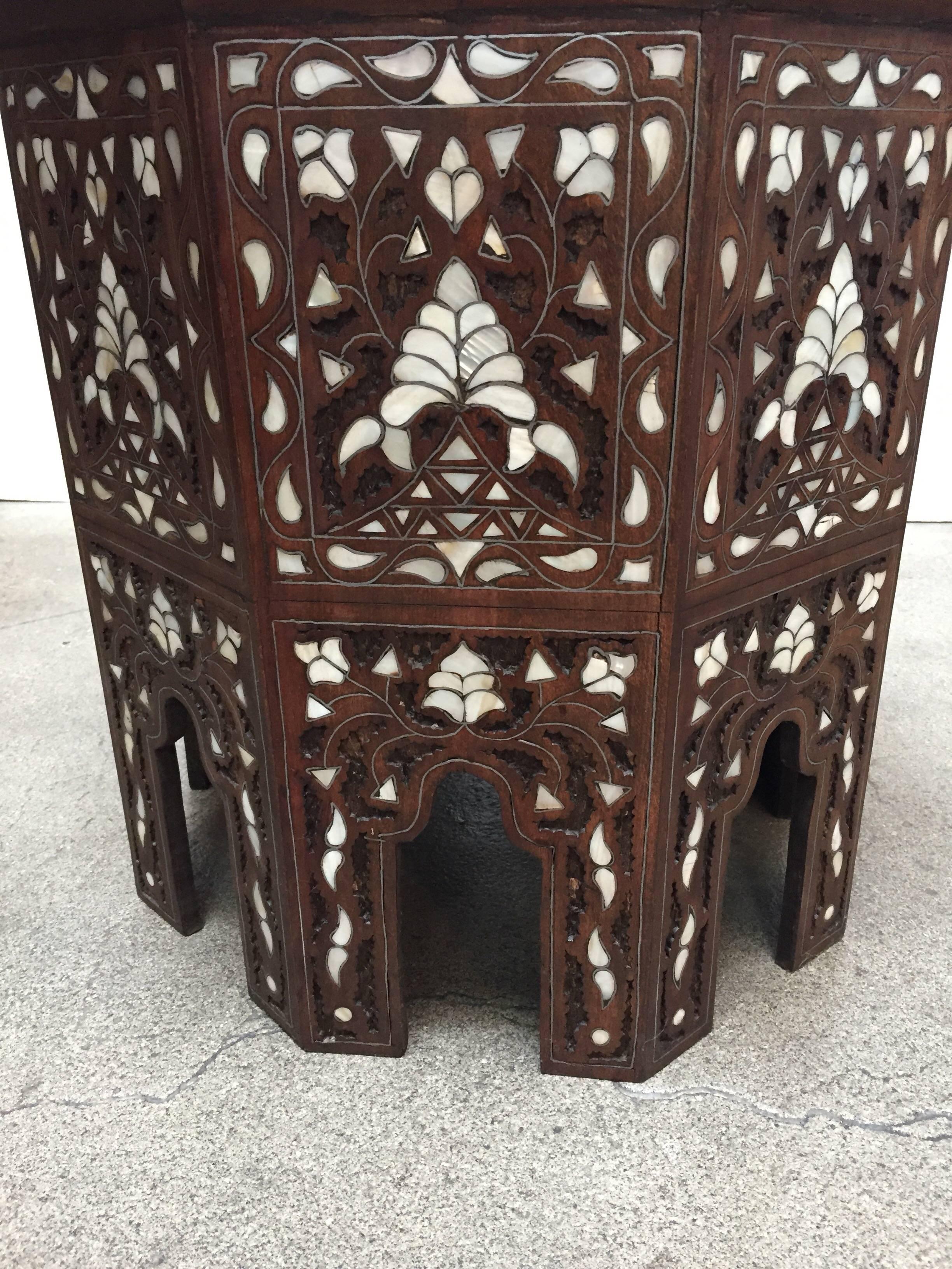 Syrian Mother-of-Pearl Inlaid Side Table 5