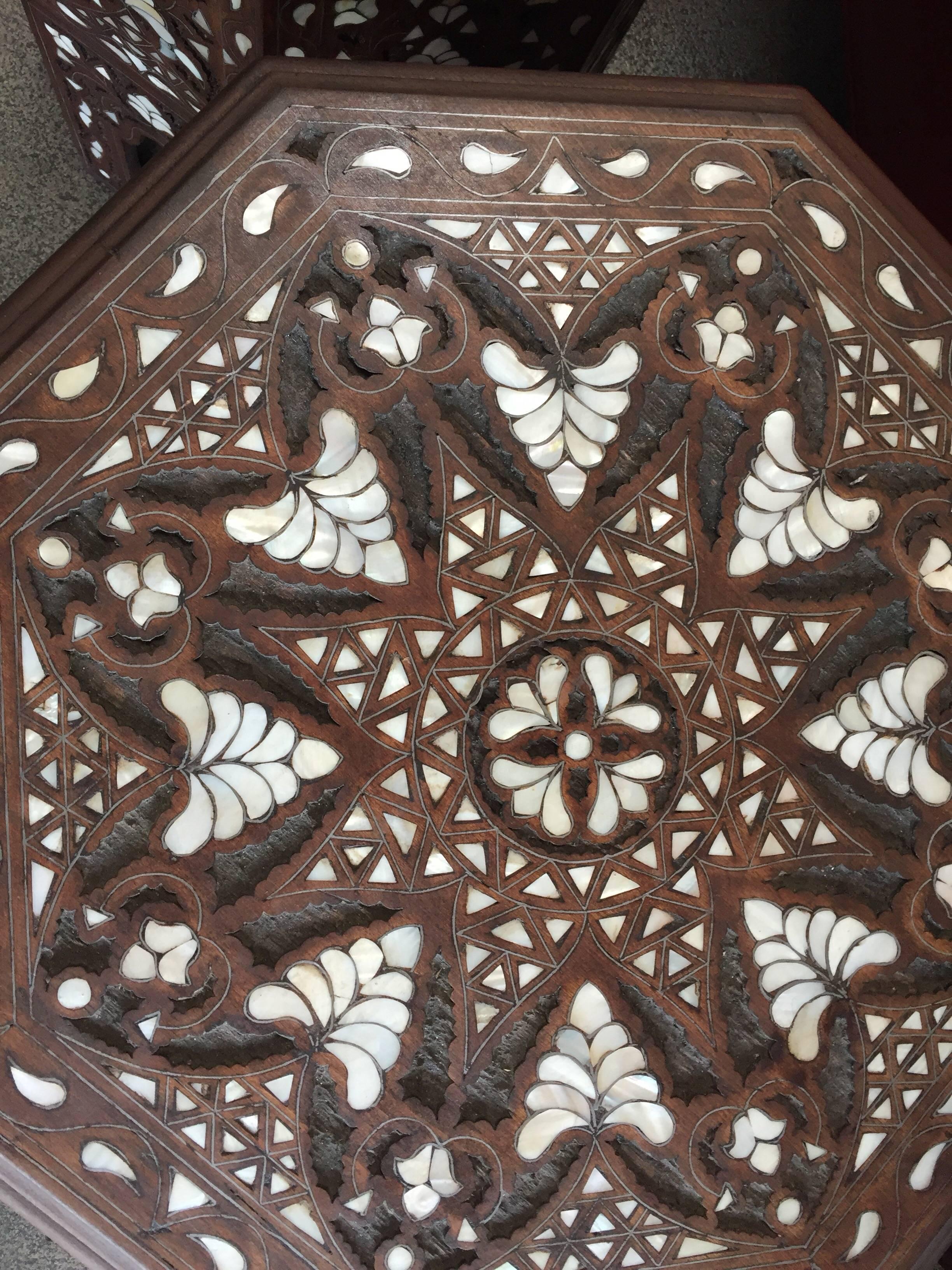 Syrian Mother-of-Pearl Inlaid Side Table 11