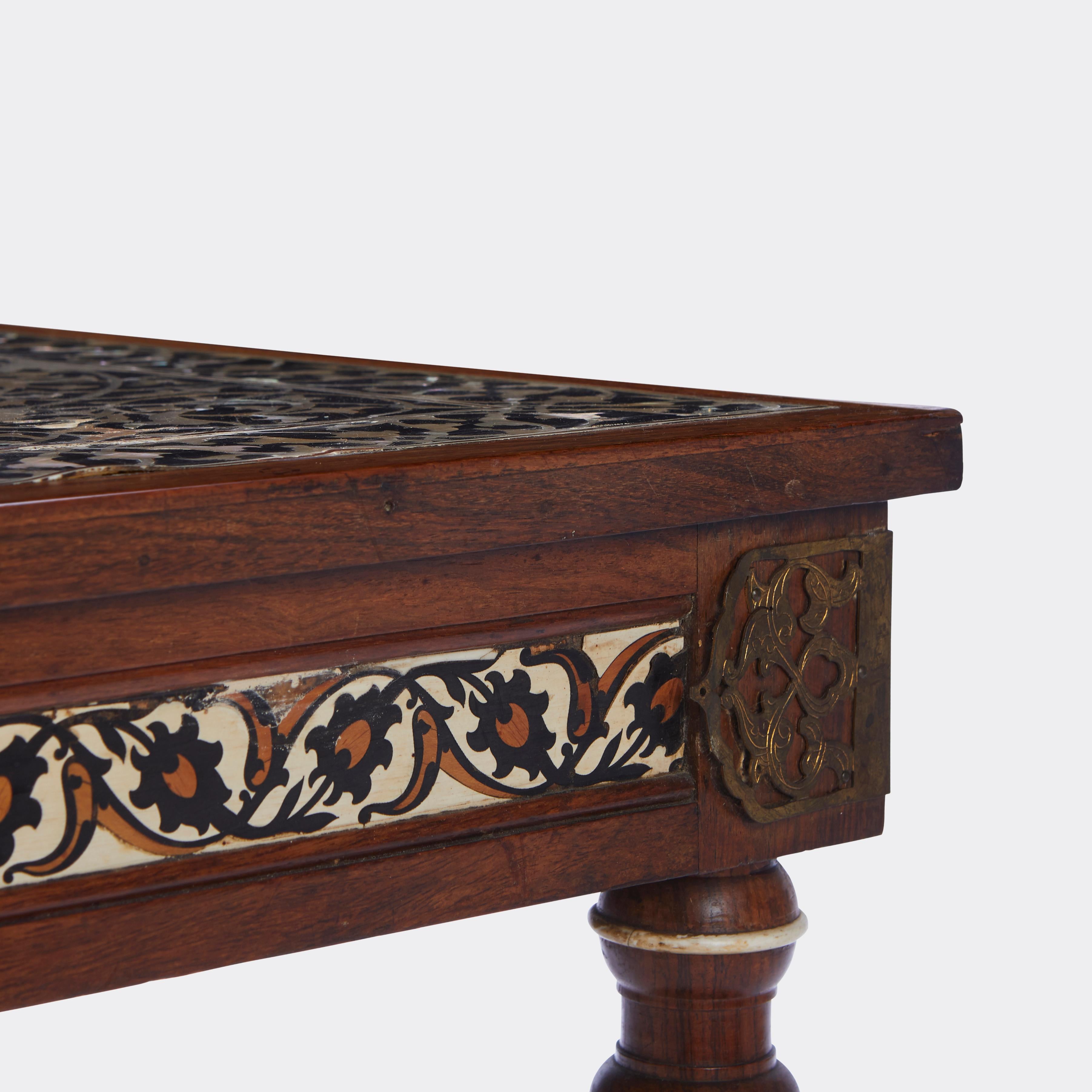 19th Century Syrian Mother of Pearl Inlaid Table