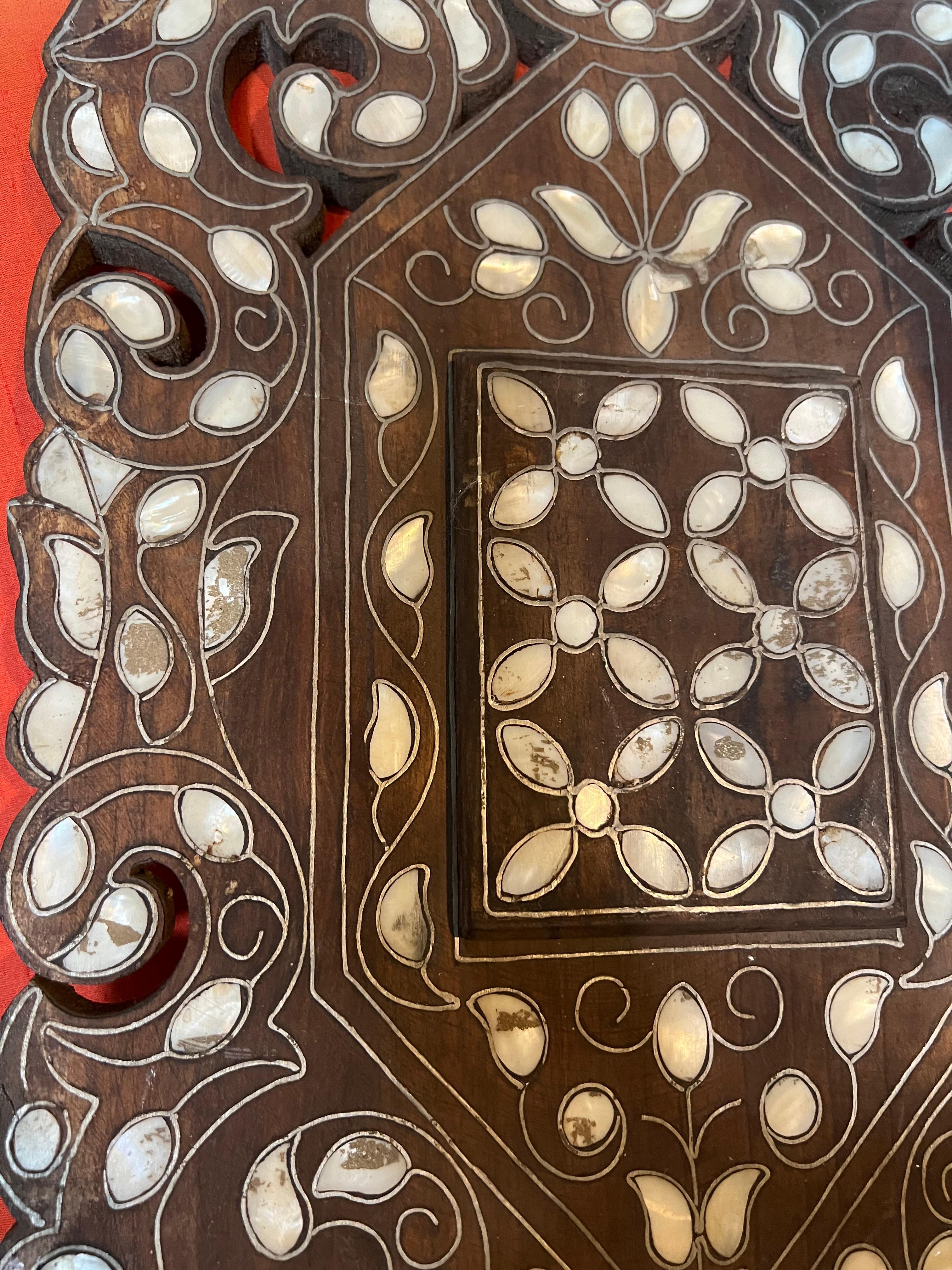 19th Century Syrian Mother-of-Pearl Inlaid Wall Bracket For Sale