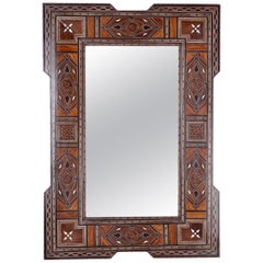 Antique Syrian Mother-of-Pearl Inlaid Wall Mirror