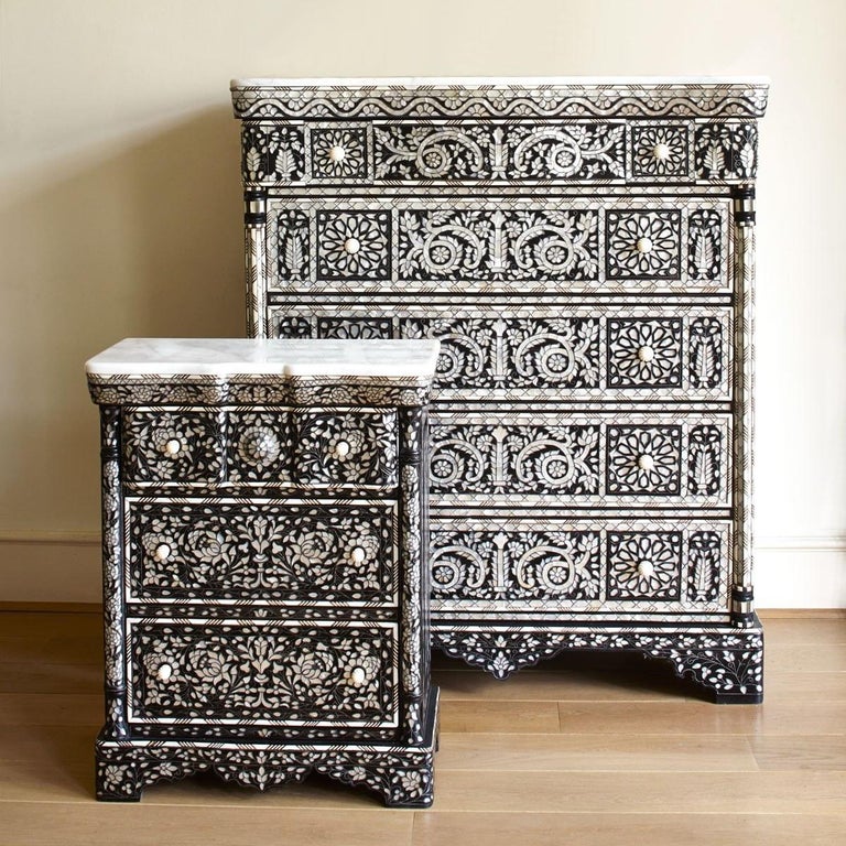 Syrian Mother of Pearl Side Cabinet For Sale at 1stDibs