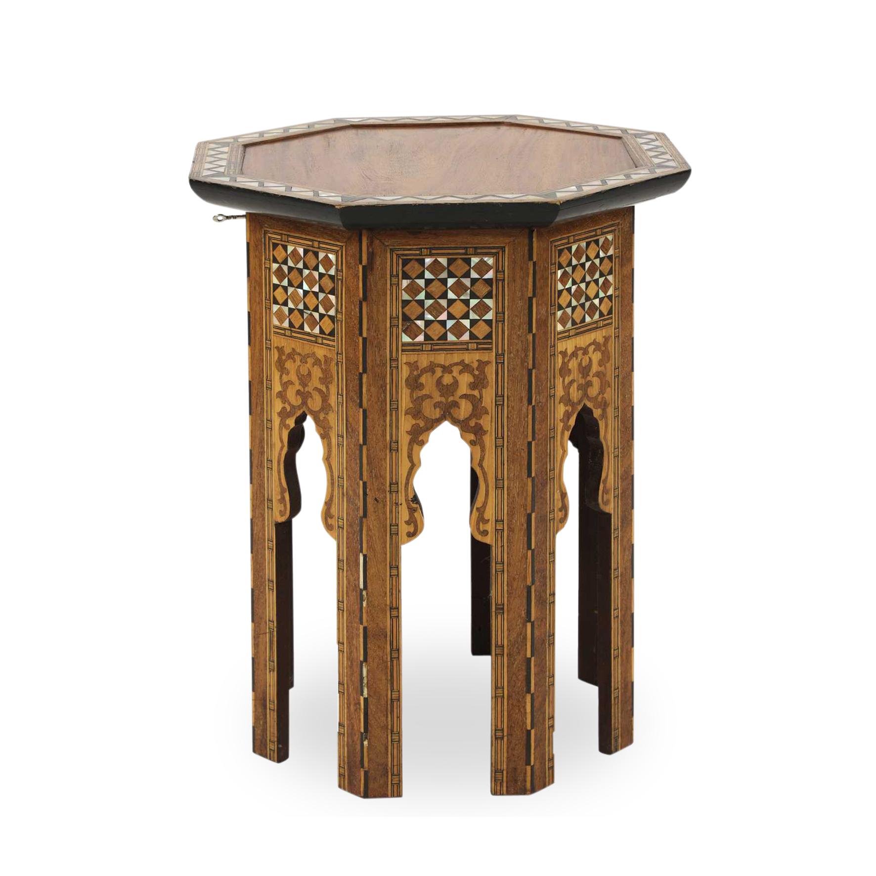 Fruitwood Syrian Octagonal Table, 19th Century For Sale