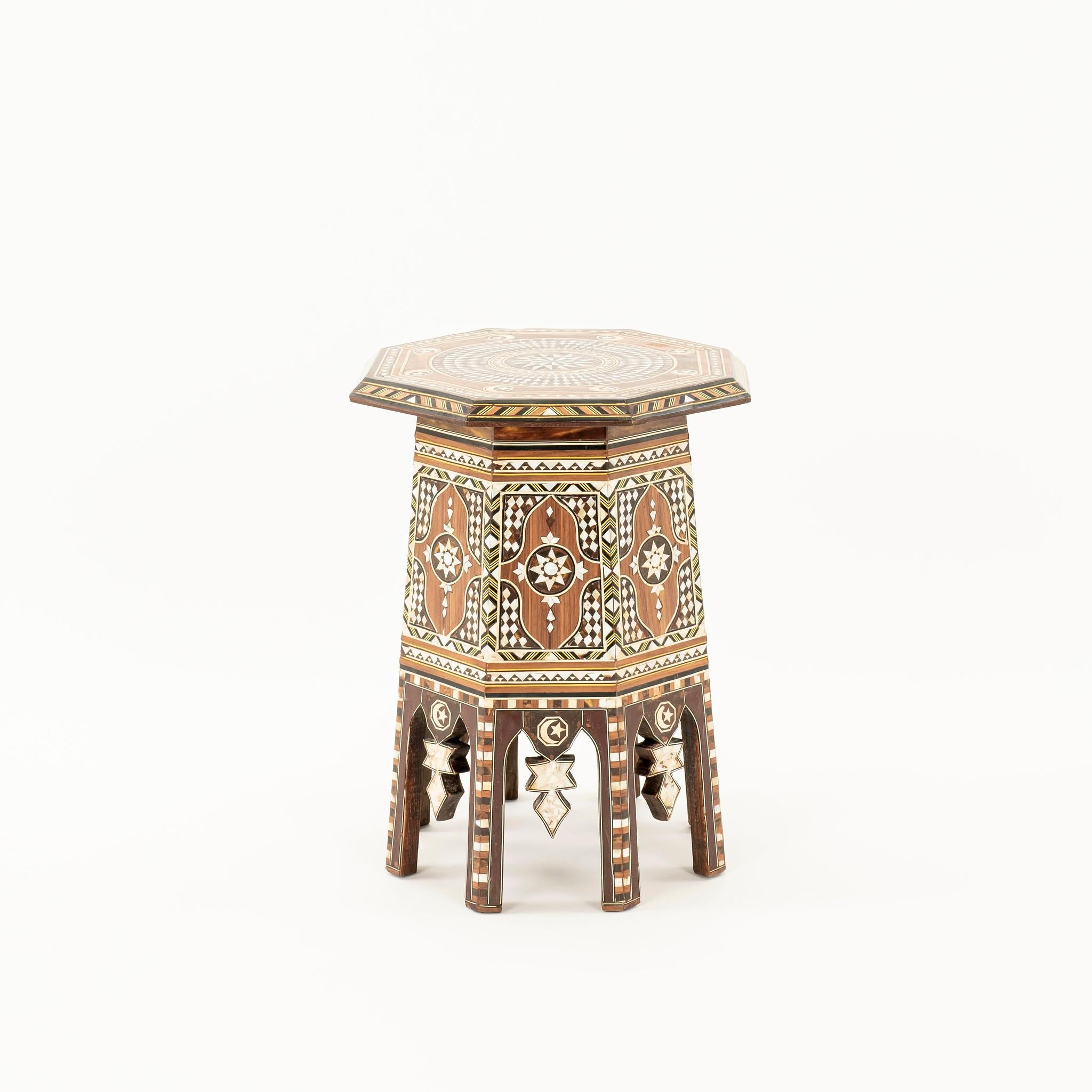 Unknown Syrian Octagonal Tables with Mother of Pearl Inlay