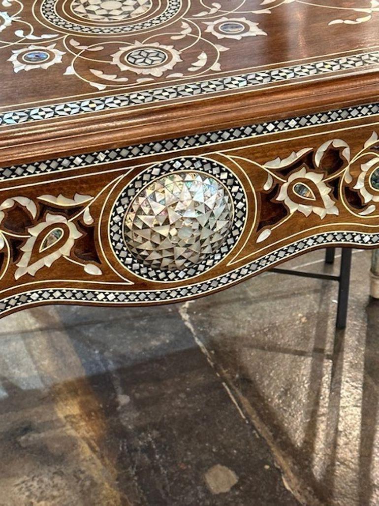Syrian Pearl Inlaid Console In Good Condition For Sale In Dallas, TX