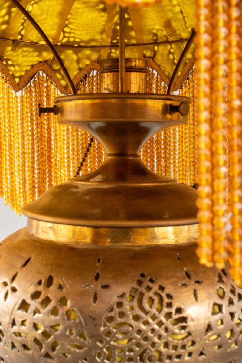 Lampe de table syrienne en laiton Pierce, vers 1920 en vente 5
