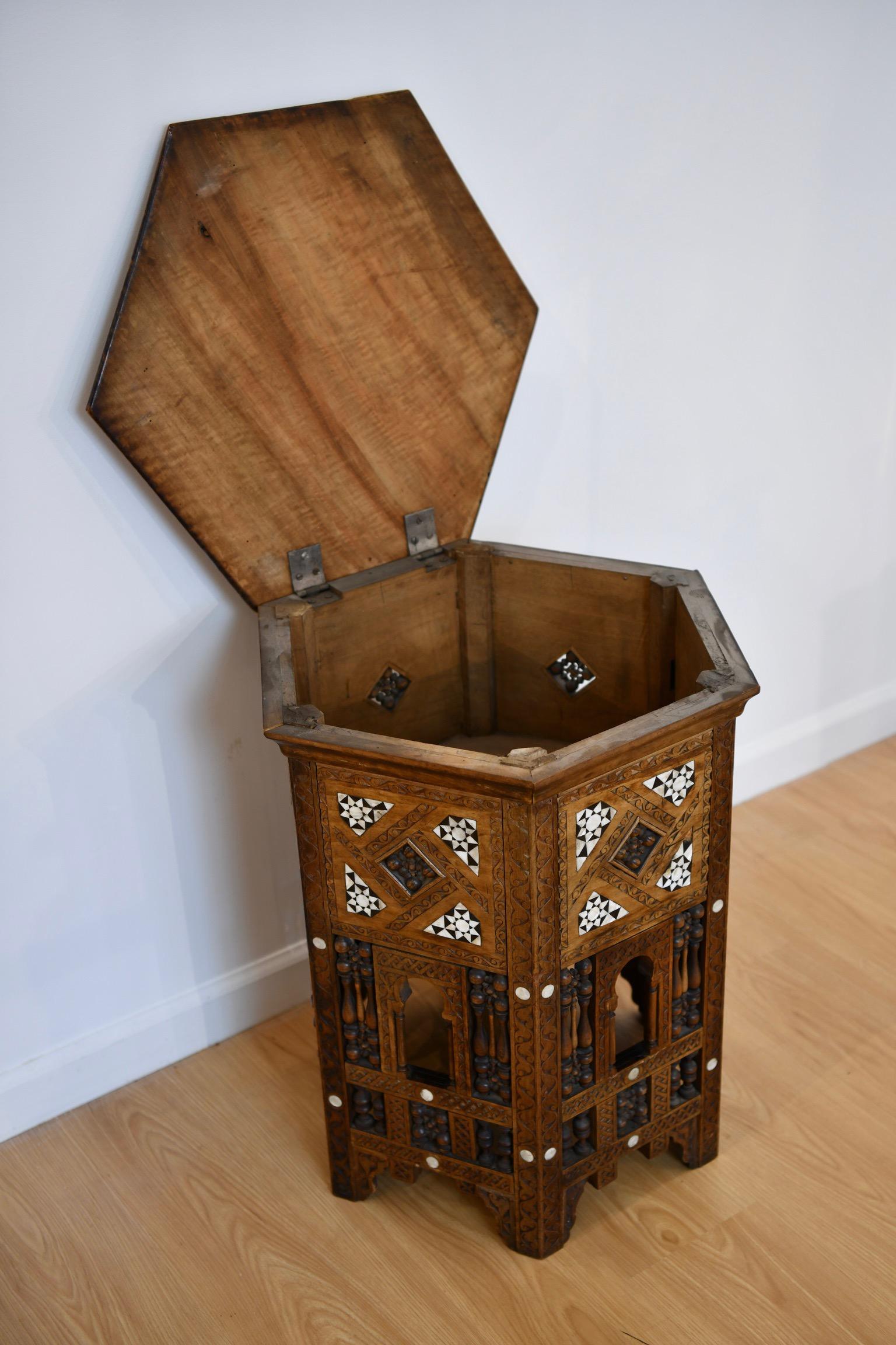 19th Century Syrian Tabouret with Mother of Pearl For Sale