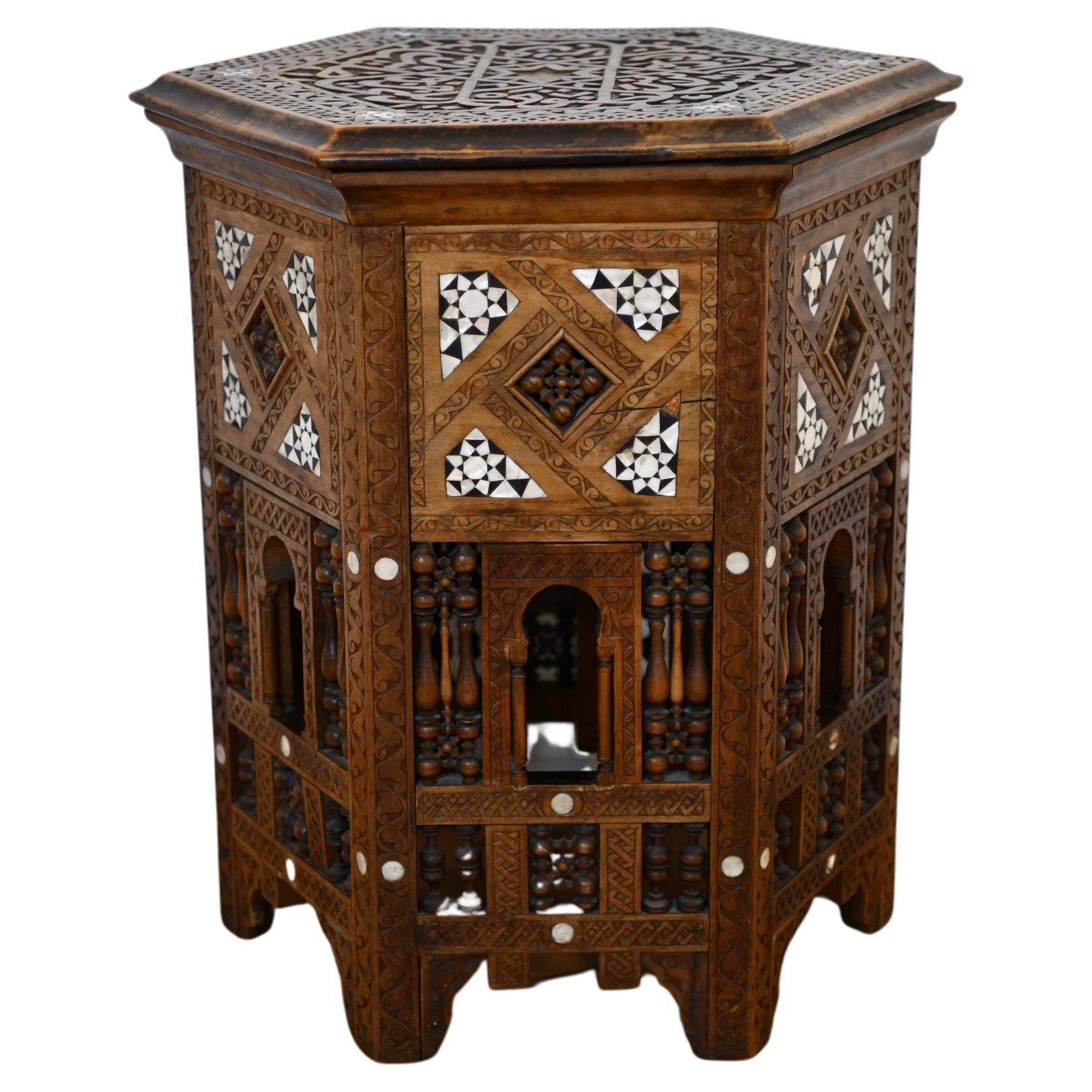 Syrian Tabouret with Mother of Pearl For Sale