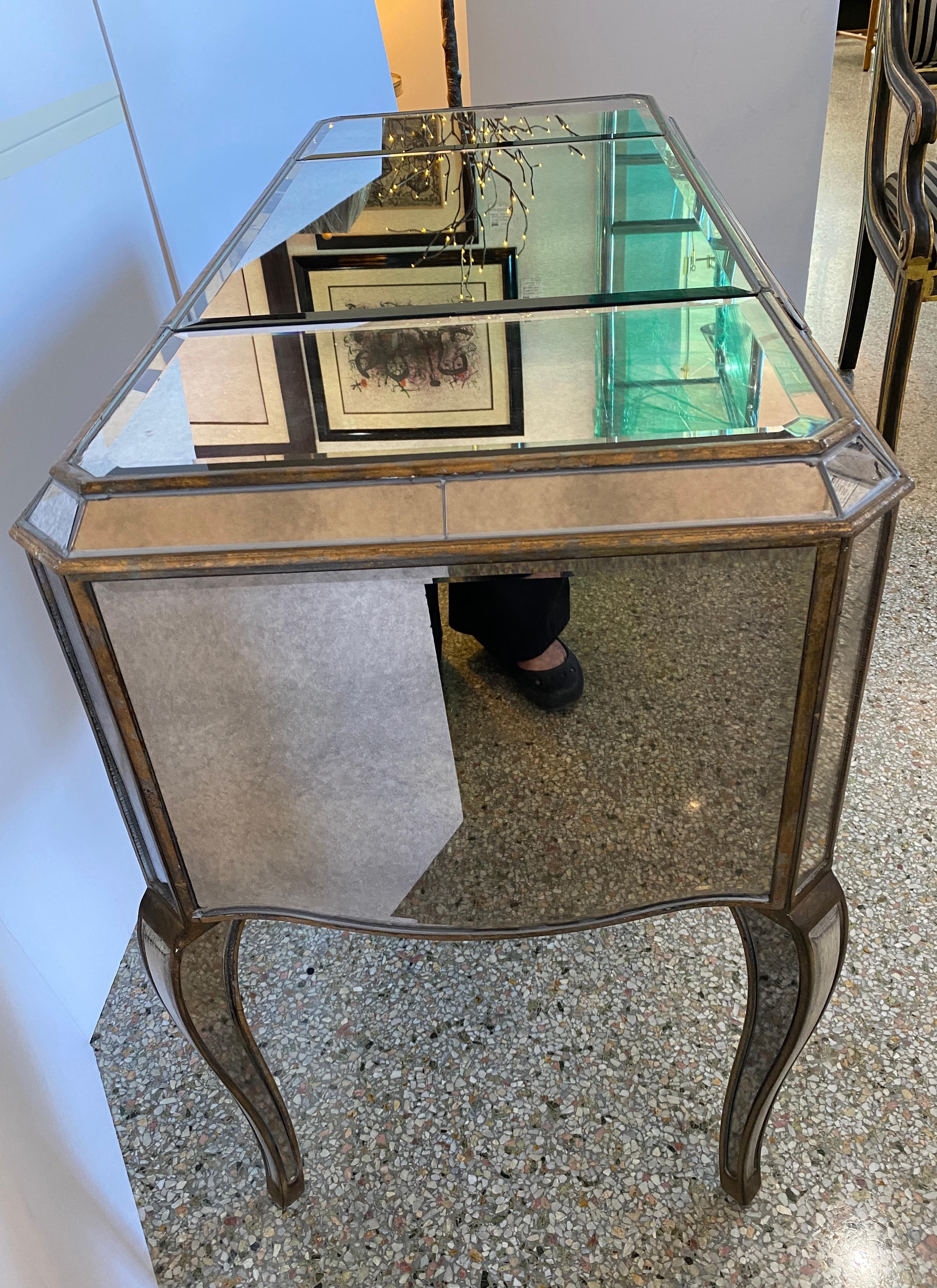 Syrie Maugham Style Art Deco Mirrored Vanity Table 12