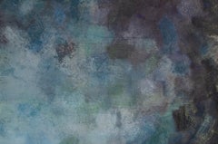 Pintura Ab-Ex azul de los años 60 de la artista Syril Frank