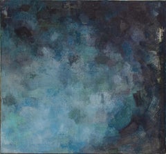 Blaues Ab-Ex-Gemälde der weiblichen Künstlerin Syril Frank, 1960er Jahre