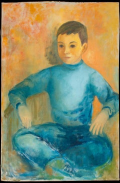 Retrato modernista de un niño de la artista neoyorquina Syril Frank