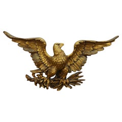 Syroco Mid Century Gold Gilt Federal American Bald Eagle Wall Plaque 37"