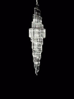 Syrus & Glacial 20 Light Chandelier in Polished Chrome and Crystal by Aggiolight