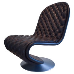 System 1-2-3 Lounge Deluxe by Verner Panton with Dark Brown Leather