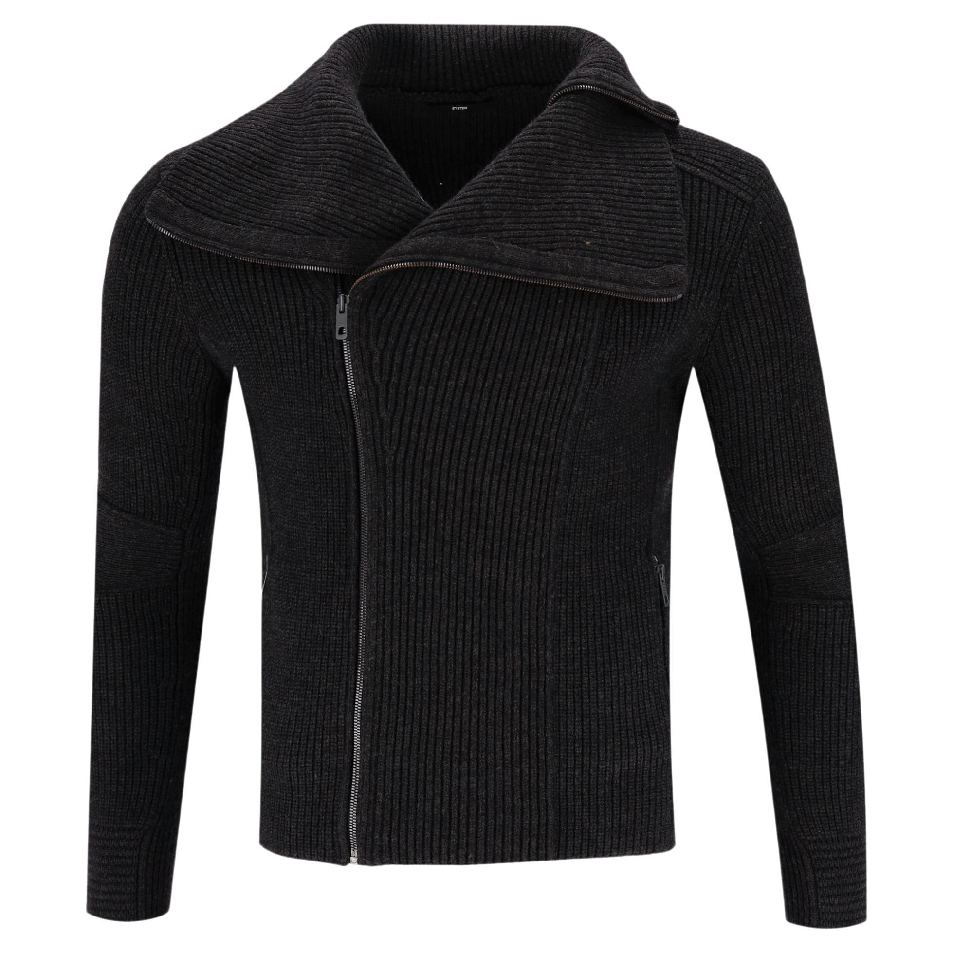 Cardigan zippé en laine et alpaga System en vente