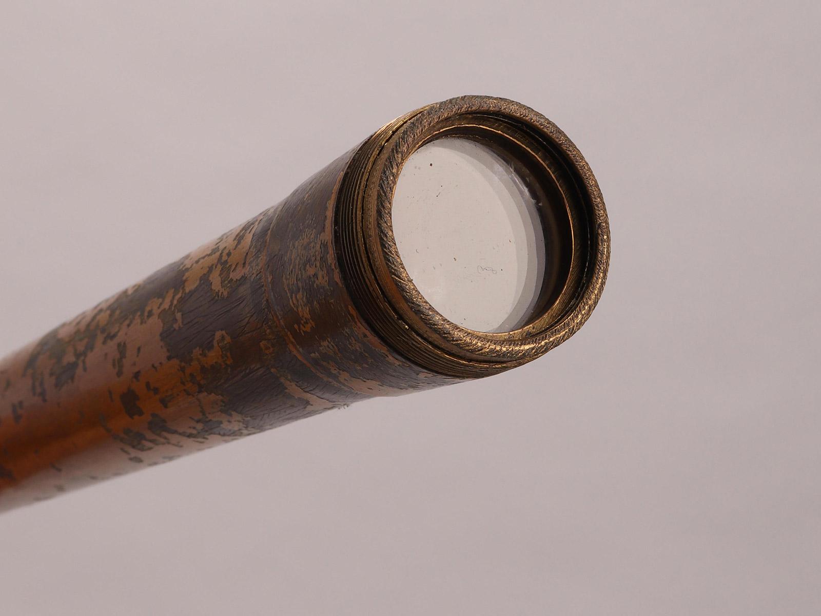 English System walking stick, a telescope, England 1880.  For Sale
