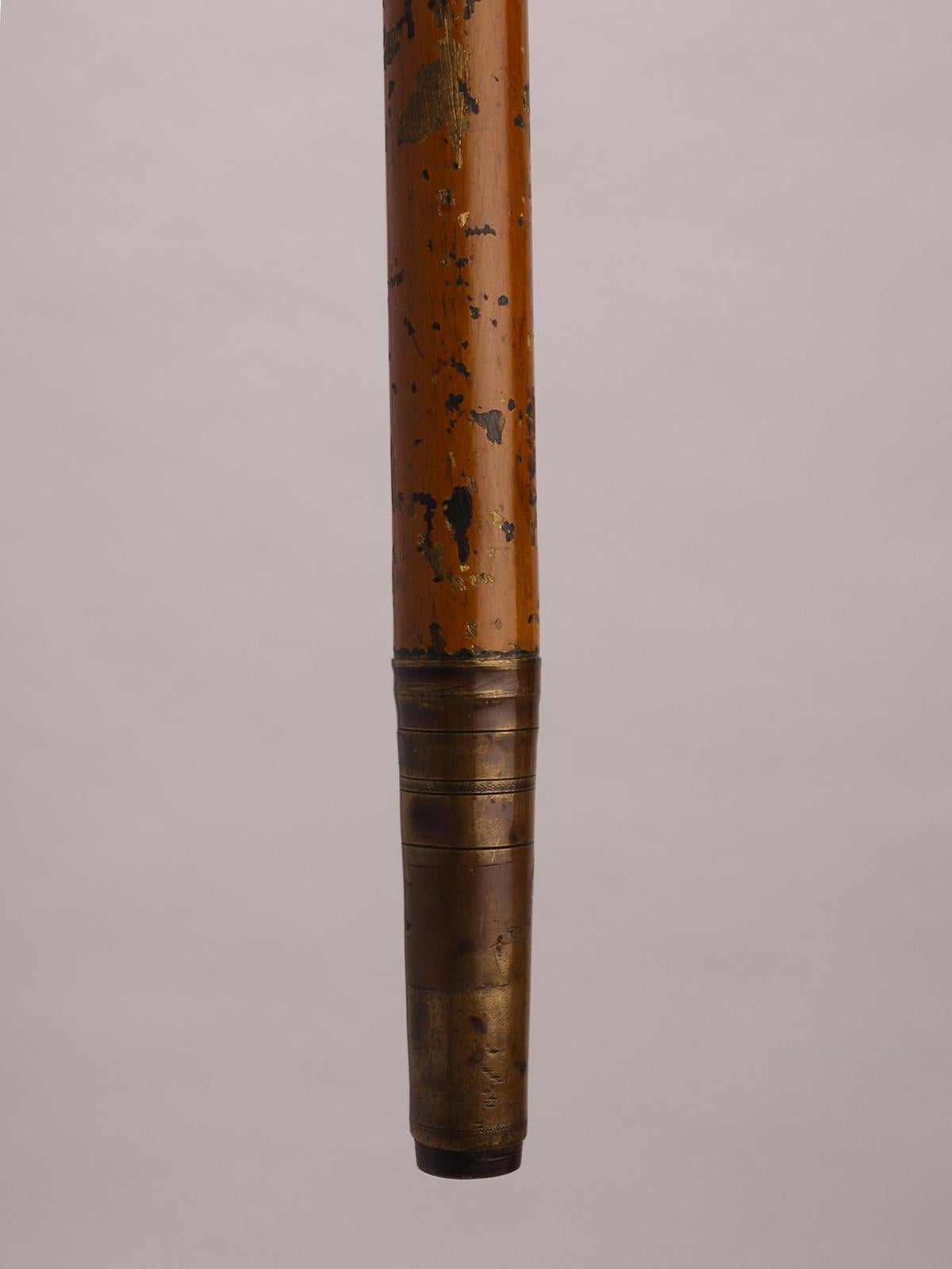 Leather System walking stick, a telescope, England 1880.  For Sale